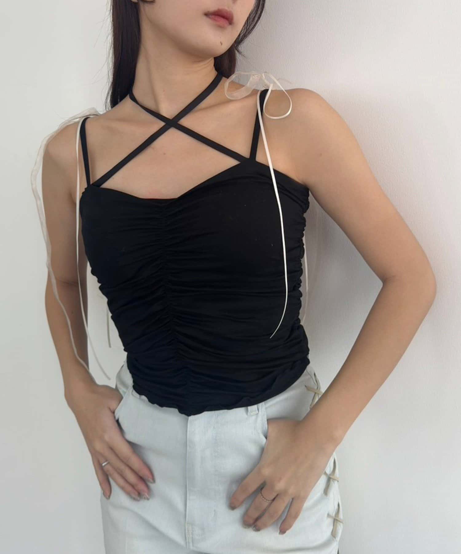 NICE CLAUP / OLIVE des OLIVE OUTLET(ナイスクラップ  / オリーブ デ オリーブ アウトレット) 【one after another】シャーリングビスチェ