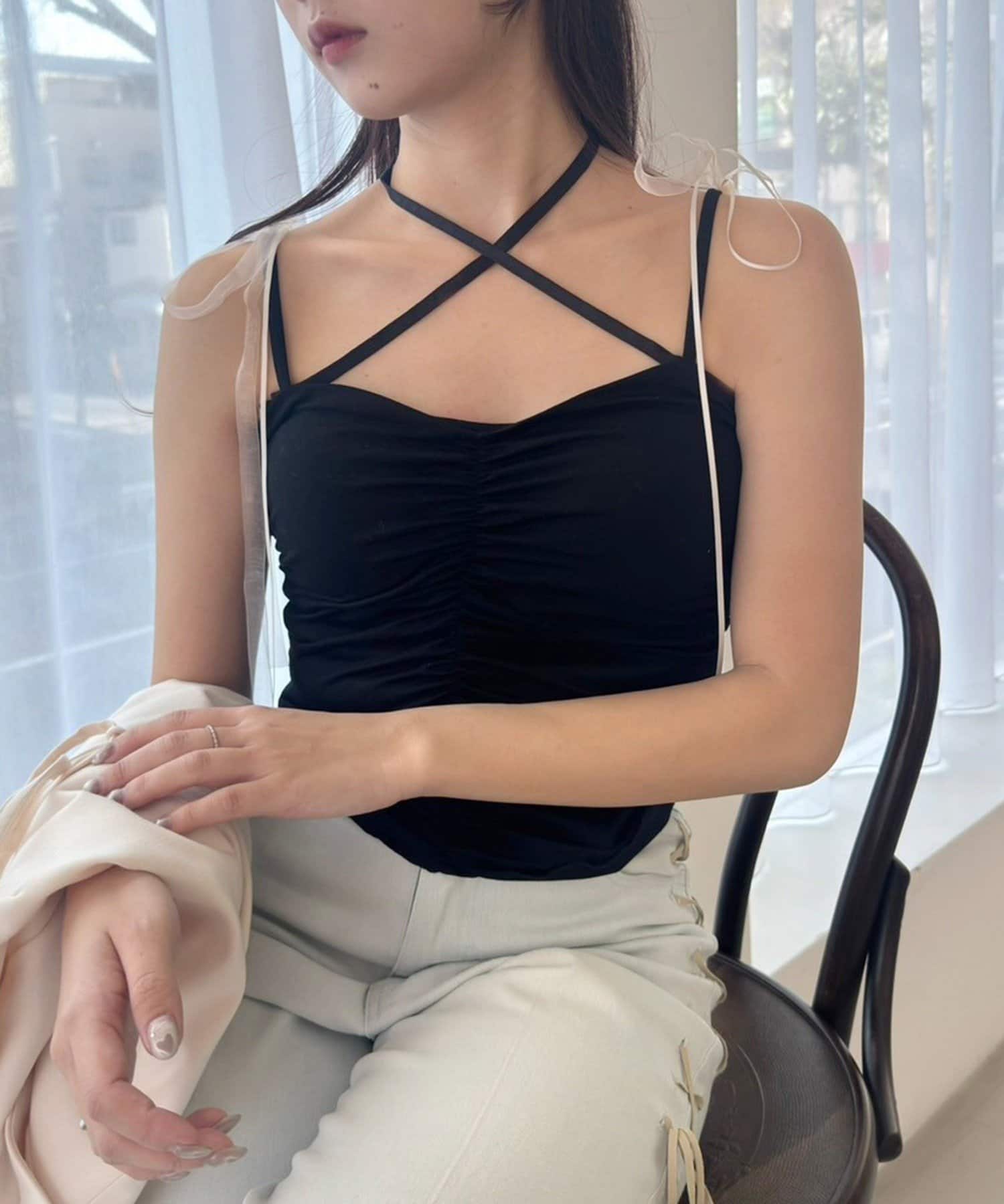 NICE CLAUP / OLIVE des OLIVE OUTLET(ナイスクラップ  / オリーブ デ オリーブ アウトレット) 【one after another】シャーリングビスチェ