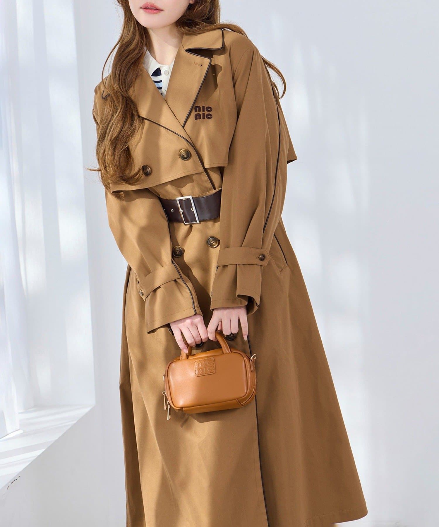NICE CLAUP / OLIVE des OLIVE OUTLET(ナイスクラップ  / オリーブ デ オリーブ アウトレット) 【one after another 】【オリジナルロゴ入り】配色トレンチコート