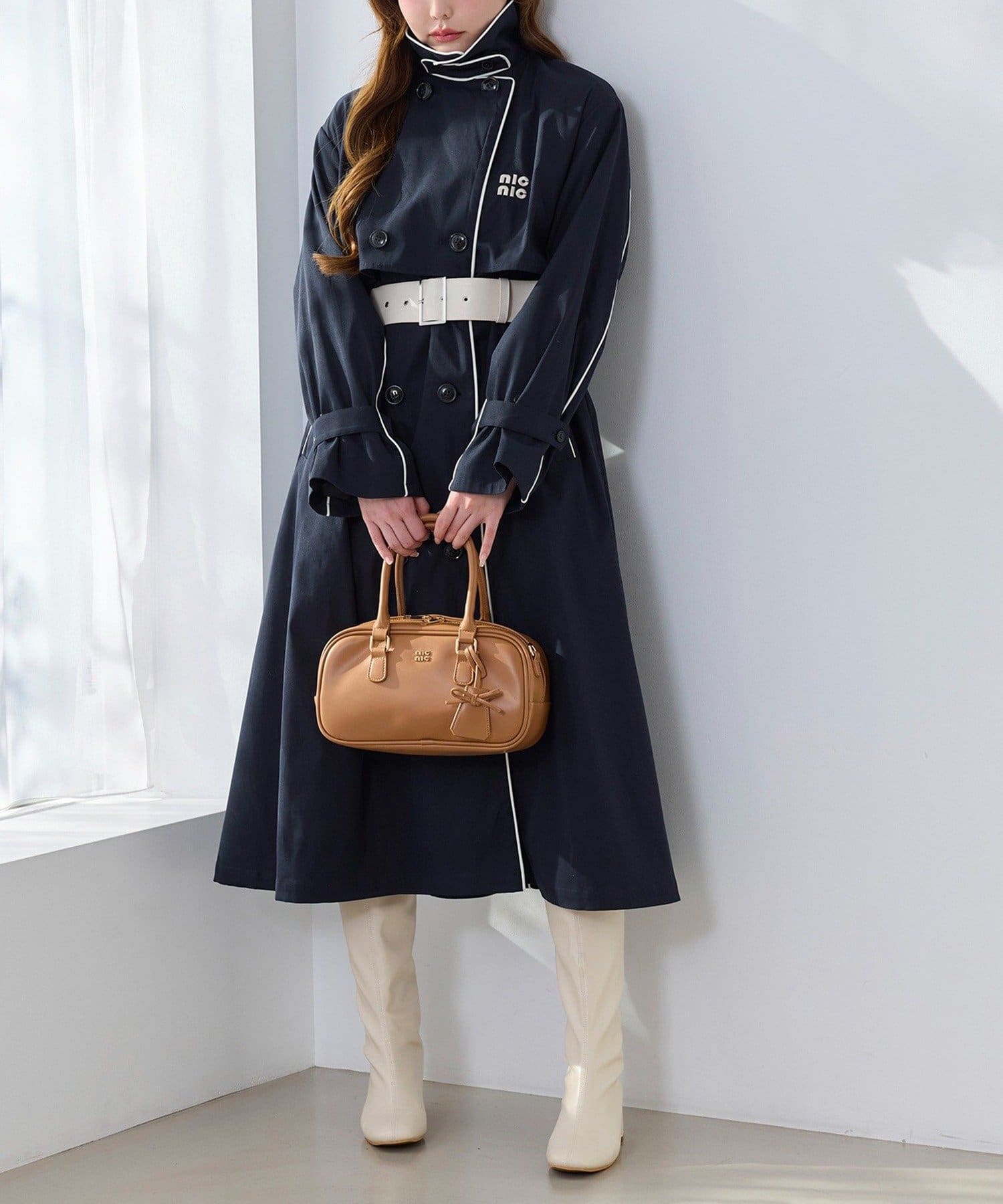 NICE CLAUP / OLIVE des OLIVE OUTLET(ナイスクラップ  / オリーブ デ オリーブ アウトレット) 【one after another 】【オリジナルロゴ入り】配色トレンチコート