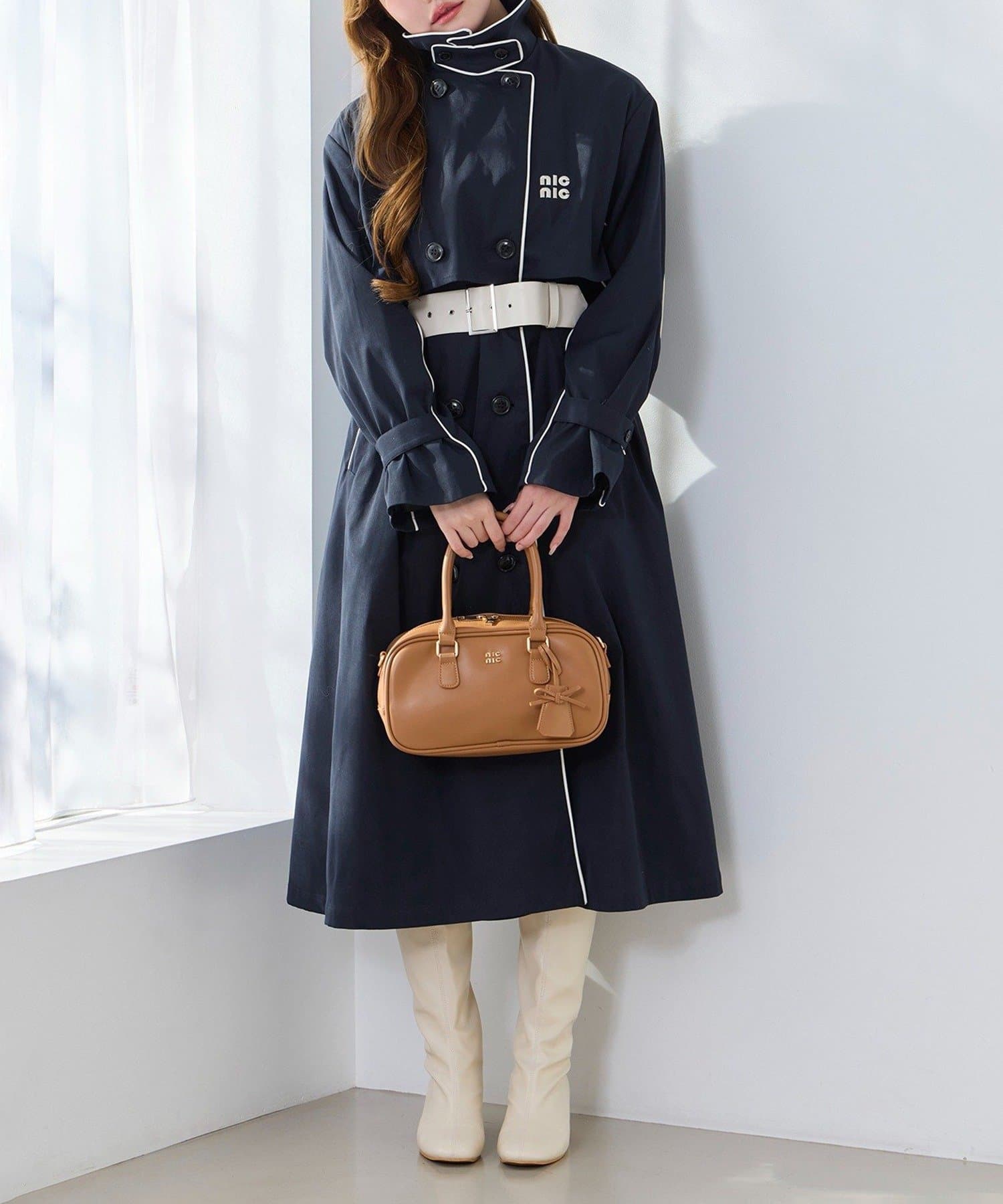 NICE CLAUP / OLIVE des OLIVE OUTLET(ナイスクラップ  / オリーブ デ オリーブ アウトレット) 【one after another 】【オリジナルロゴ入り】配色トレンチコート