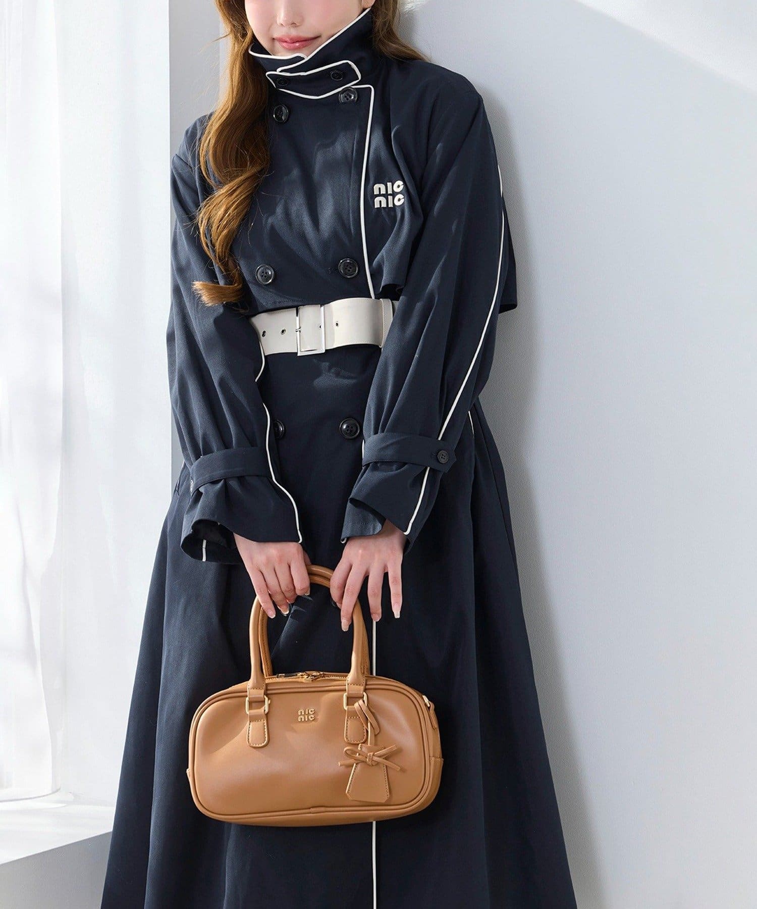 NICE CLAUP / OLIVE des OLIVE OUTLET(ナイスクラップ  / オリーブ デ オリーブ アウトレット) 【one after another 】【オリジナルロゴ入り】配色トレンチコート