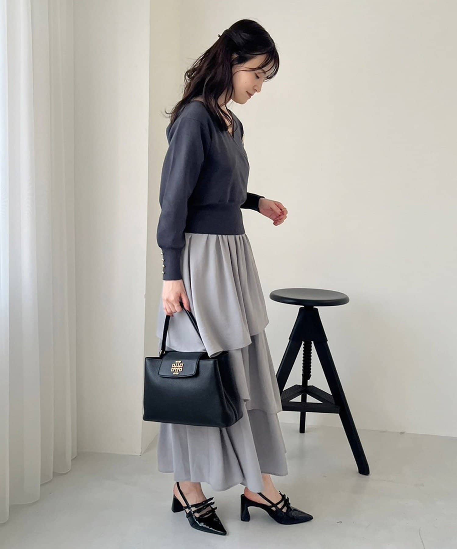 NICE CLAUP / OLIVE des OLIVE OUTLET(ナイスクラップ  / オリーブ デ オリーブ アウトレット) 【one after another】ブローチ付き3WAYニット