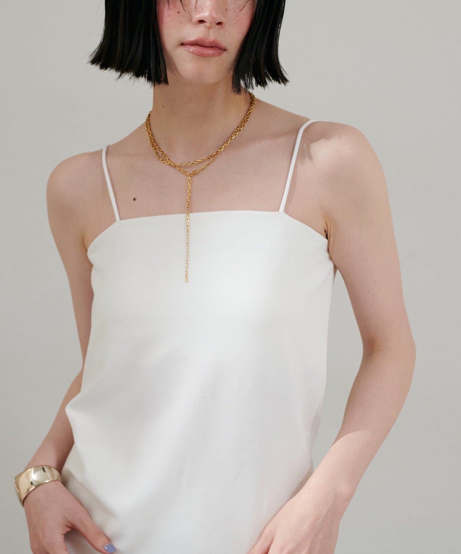 NICE CLAUP / OLIVE des OLIVE OUTLET(ナイスクラップ  / オリーブ デ オリーブ アウトレット) 【LARUTA】カップ付きレーヨンポンチキャミ