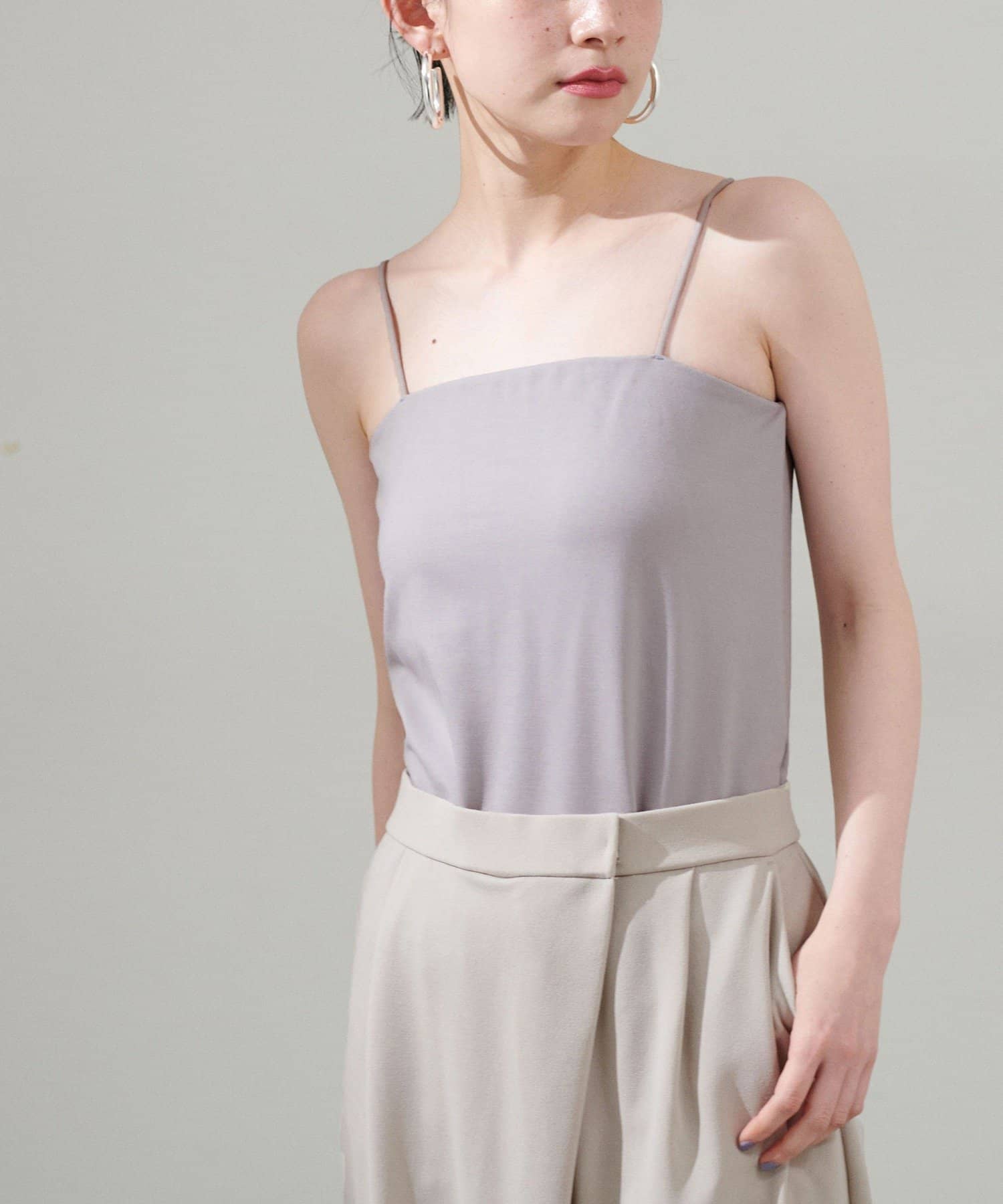 NICE CLAUP / OLIVE des OLIVE OUTLET(ナイスクラップ  / オリーブ デ オリーブ アウトレット) 【LARUTA】カップ付きレーヨンポンチキャミ