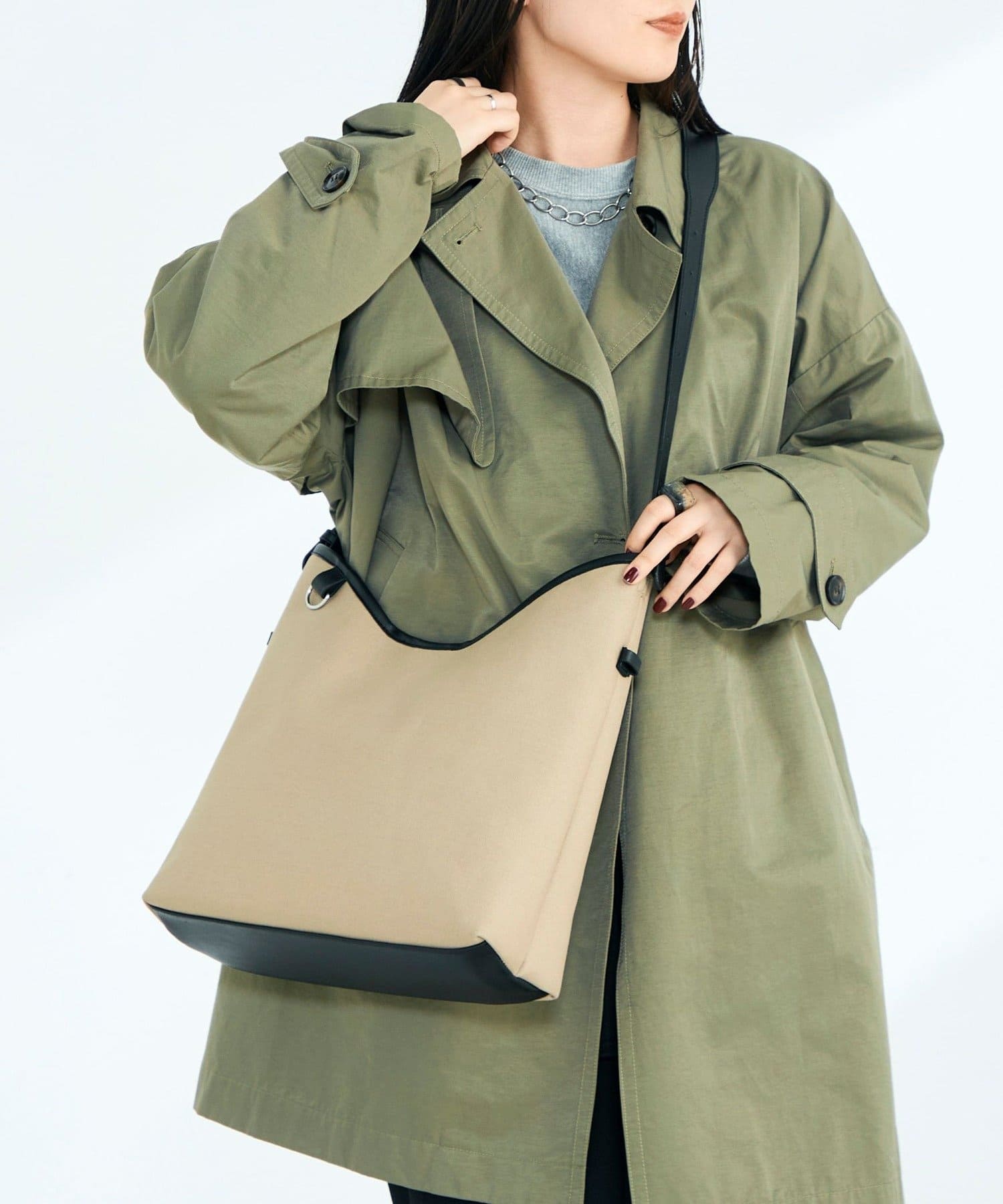 FREDY & GLOSTER(フレディ アンド グロスター) 異素材コンビワンハンドルバッグ