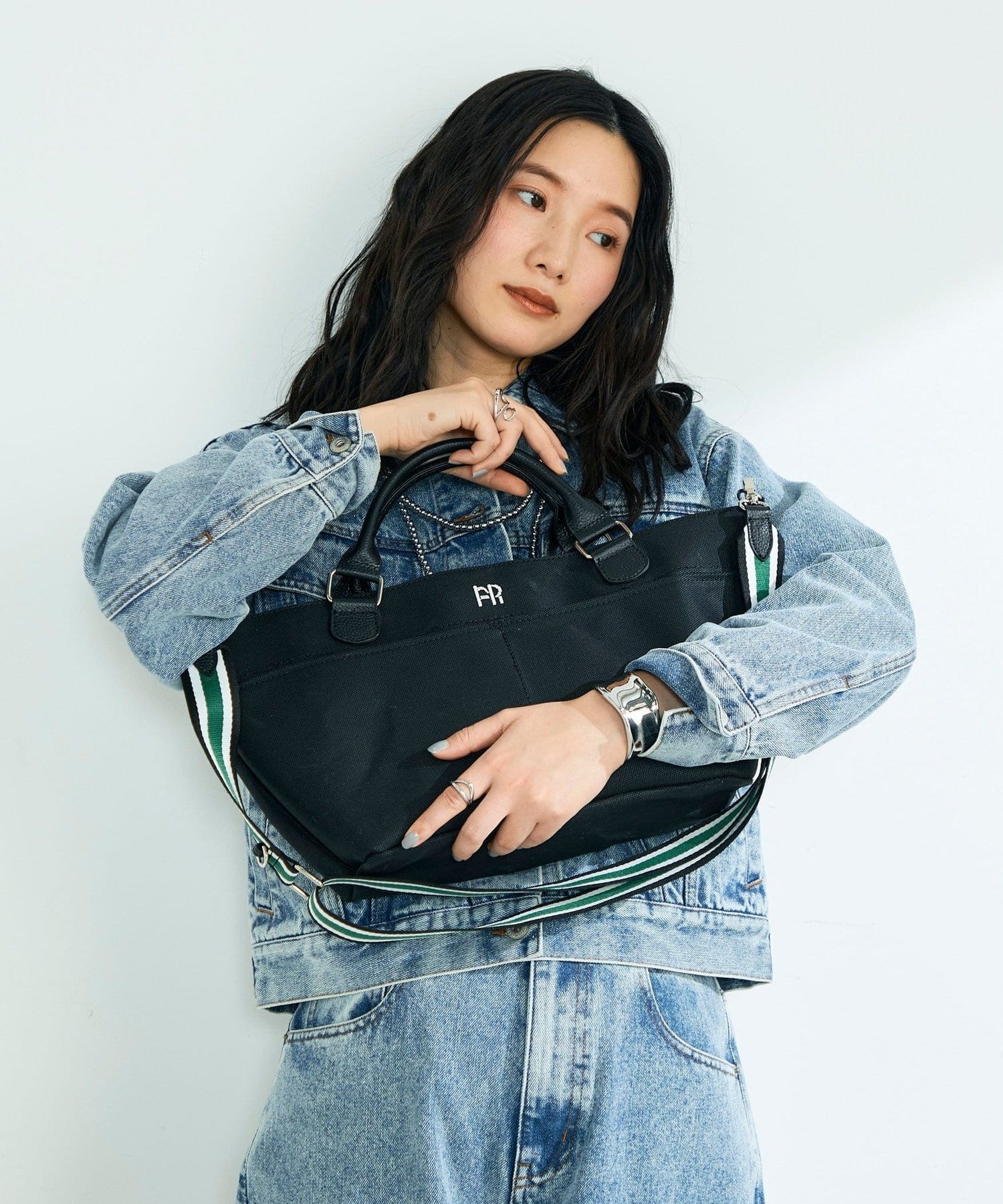 FREDY & GLOSTER(フレディ アンド グロスター) FRレザーハンドルキャンバストートバッグ