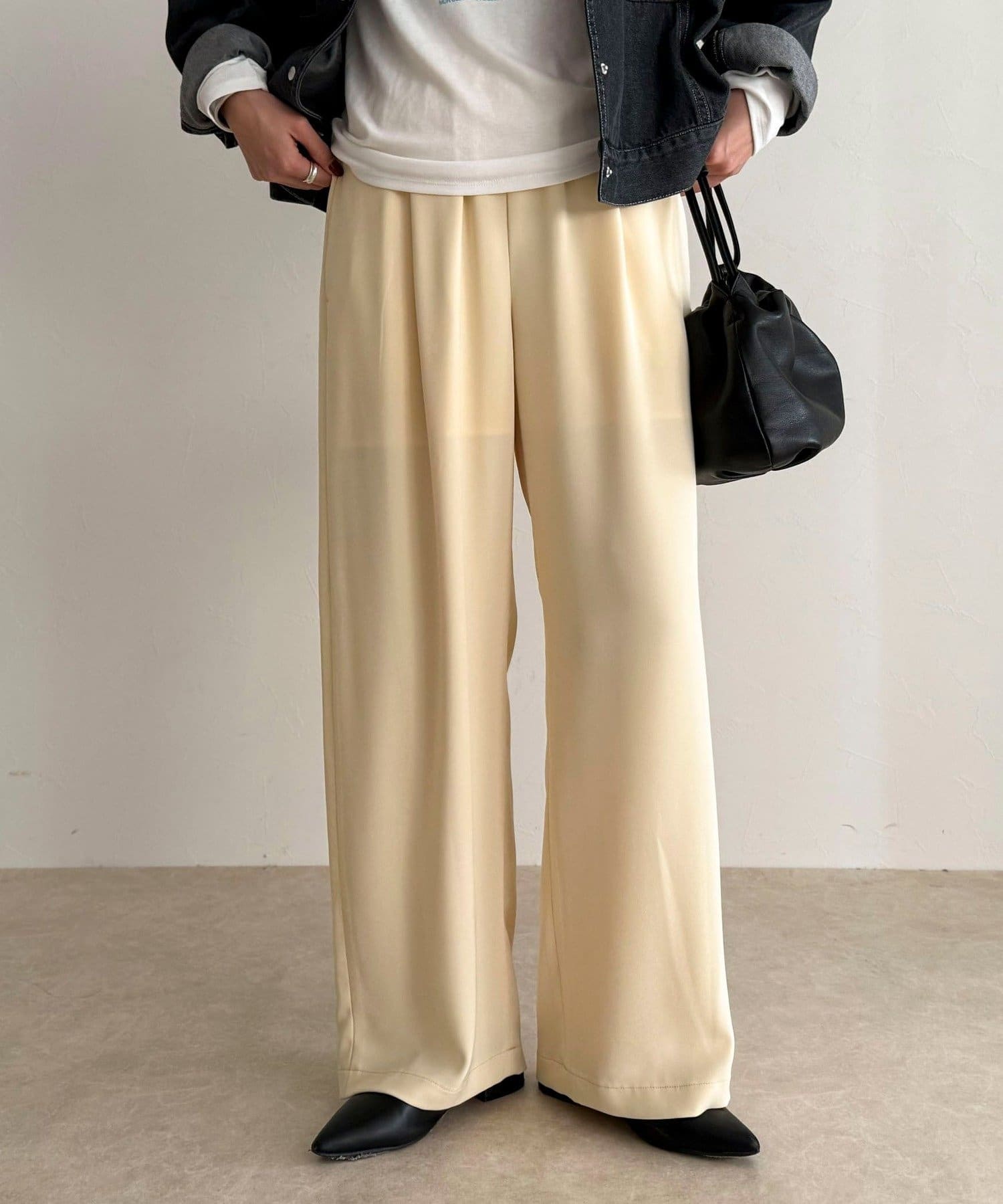 FREDY & GLOSTER(フレディ アンド グロスター) 【ラクなのにきちんと見え】シャラリツイル イージーパンツ