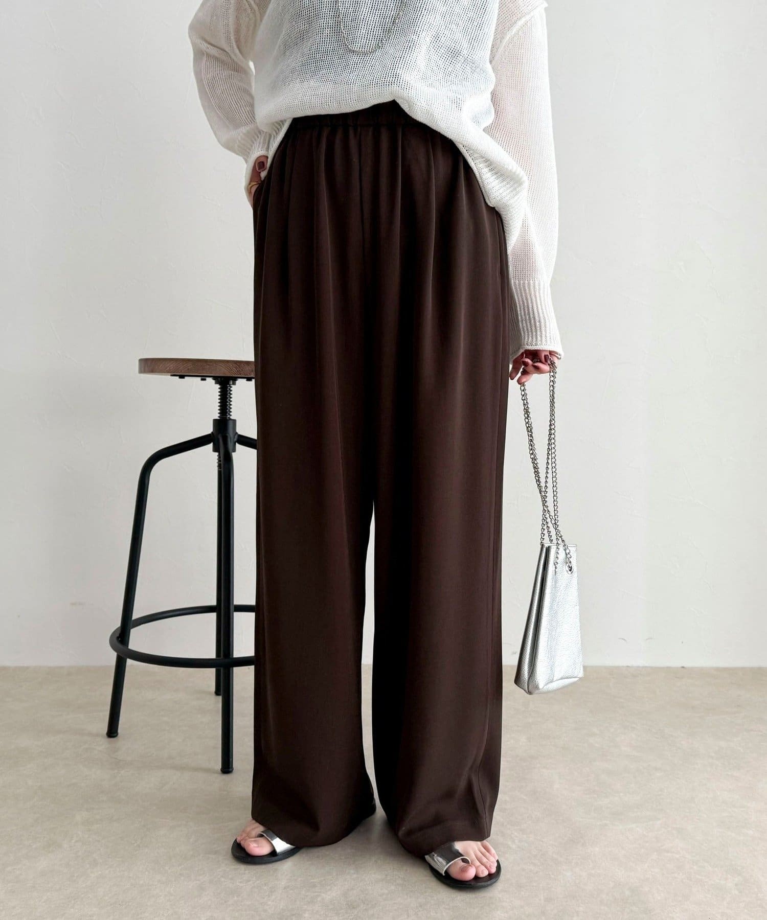 FREDY & GLOSTER(フレディ アンド グロスター) 【ラクなのにきちんと見え】シャラリツイル イージーパンツ