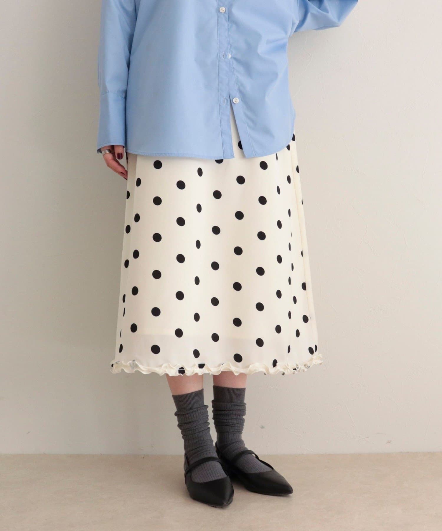 FREDY & GLOSTER(フレディ アンド グロスター) サテンドットミディスカート