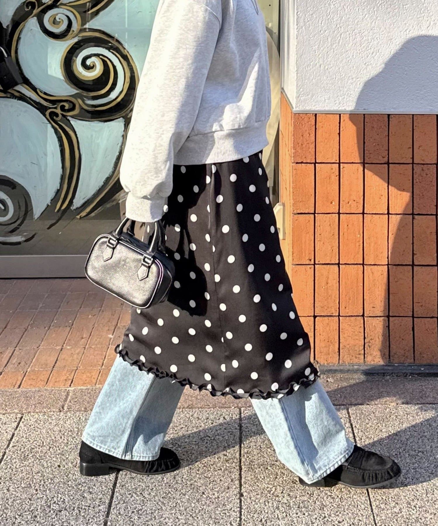 FREDY & GLOSTER(フレディ アンド グロスター) サテンドットミディスカート