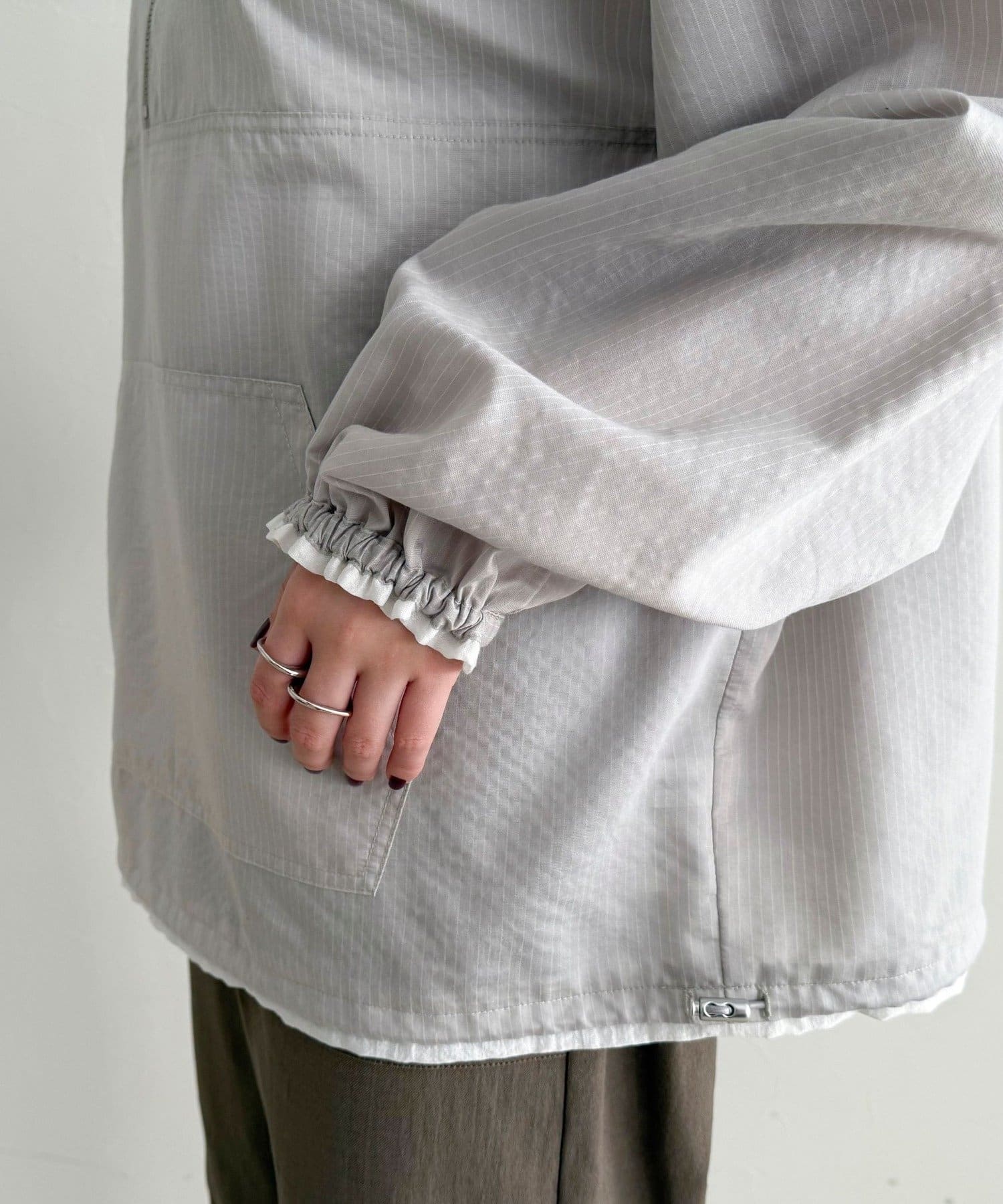 FREDY & GLOSTER(フレディ アンド グロスター) ストライプアノラックシャツブルゾン