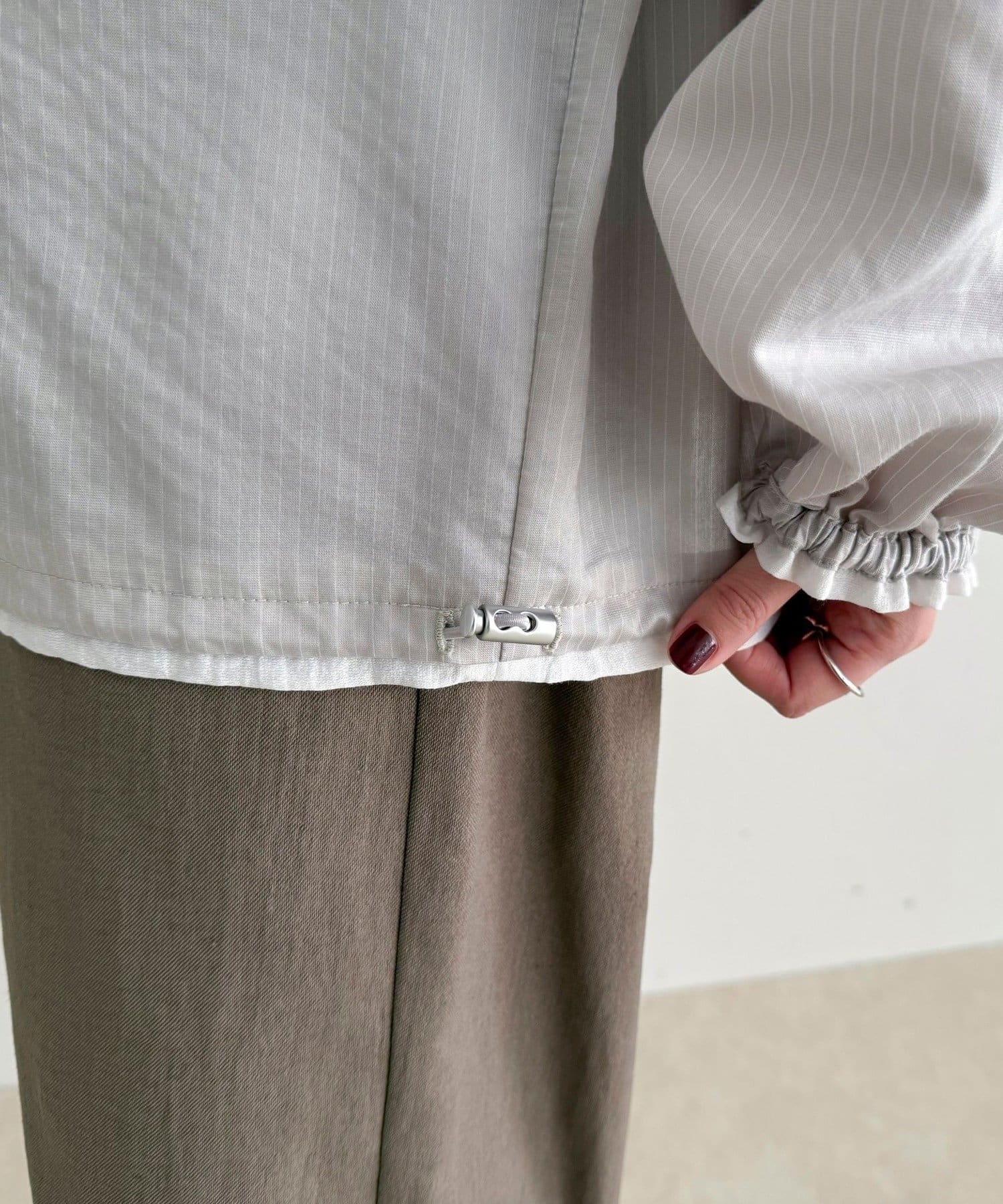 FREDY & GLOSTER(フレディ アンド グロスター) ストライプアノラックシャツブルゾン