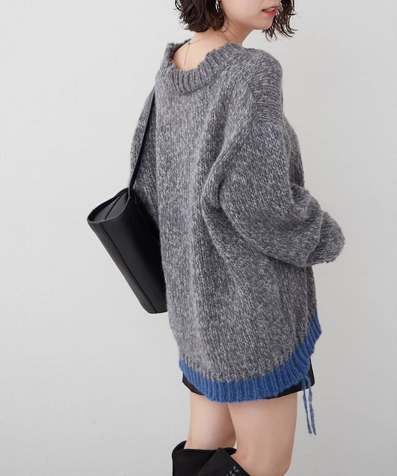 NICE CLAUP / OLIVE des OLIVE OUTLET(ナイスクラップ  / オリーブ デ オリーブ アウトレット) 【NUNIFE】裾配色カーディガン