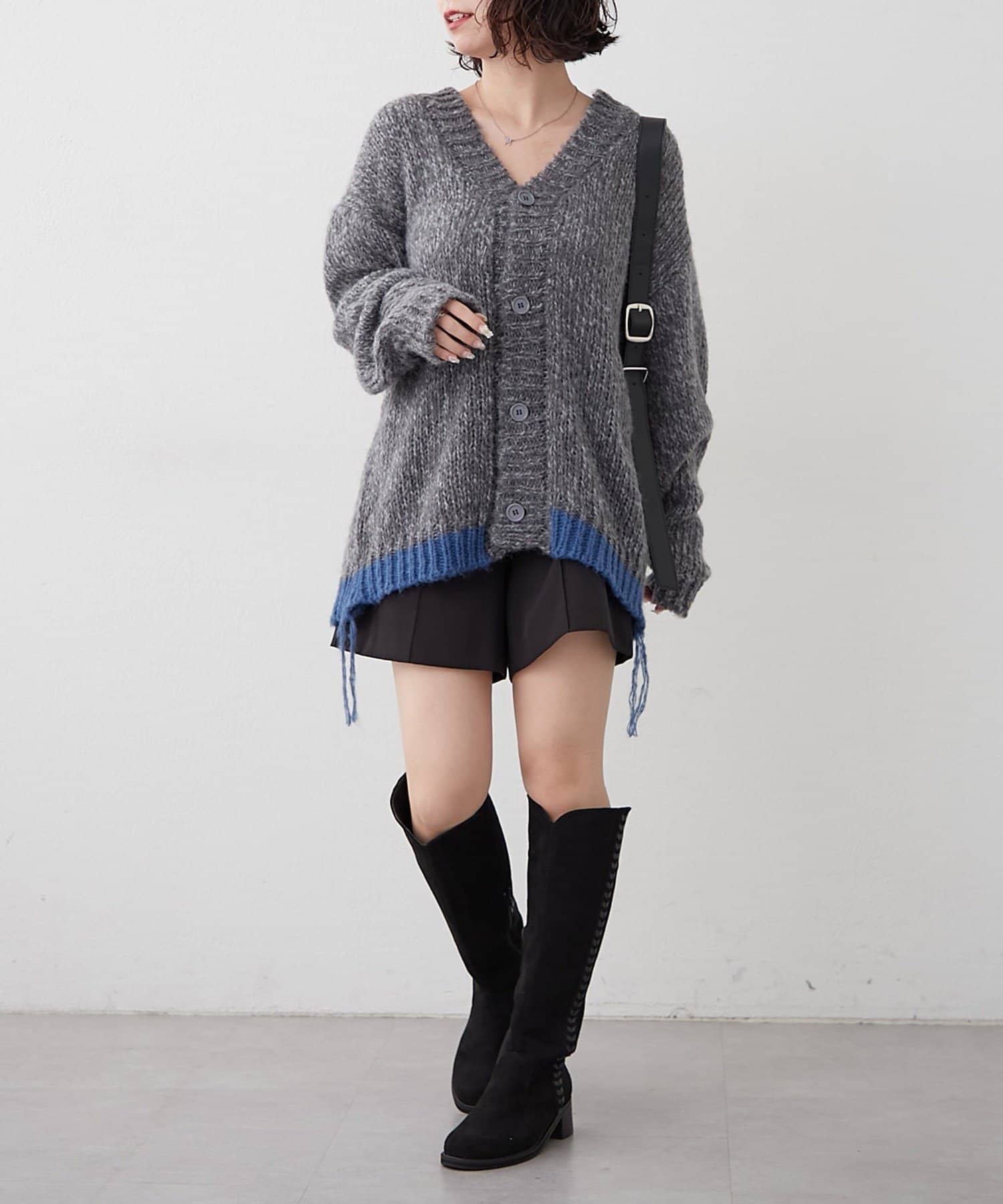 NICE CLAUP / OLIVE des OLIVE OUTLET(ナイスクラップ  / オリーブ デ オリーブ アウトレット) 【NUNIFE】裾配色カーディガン