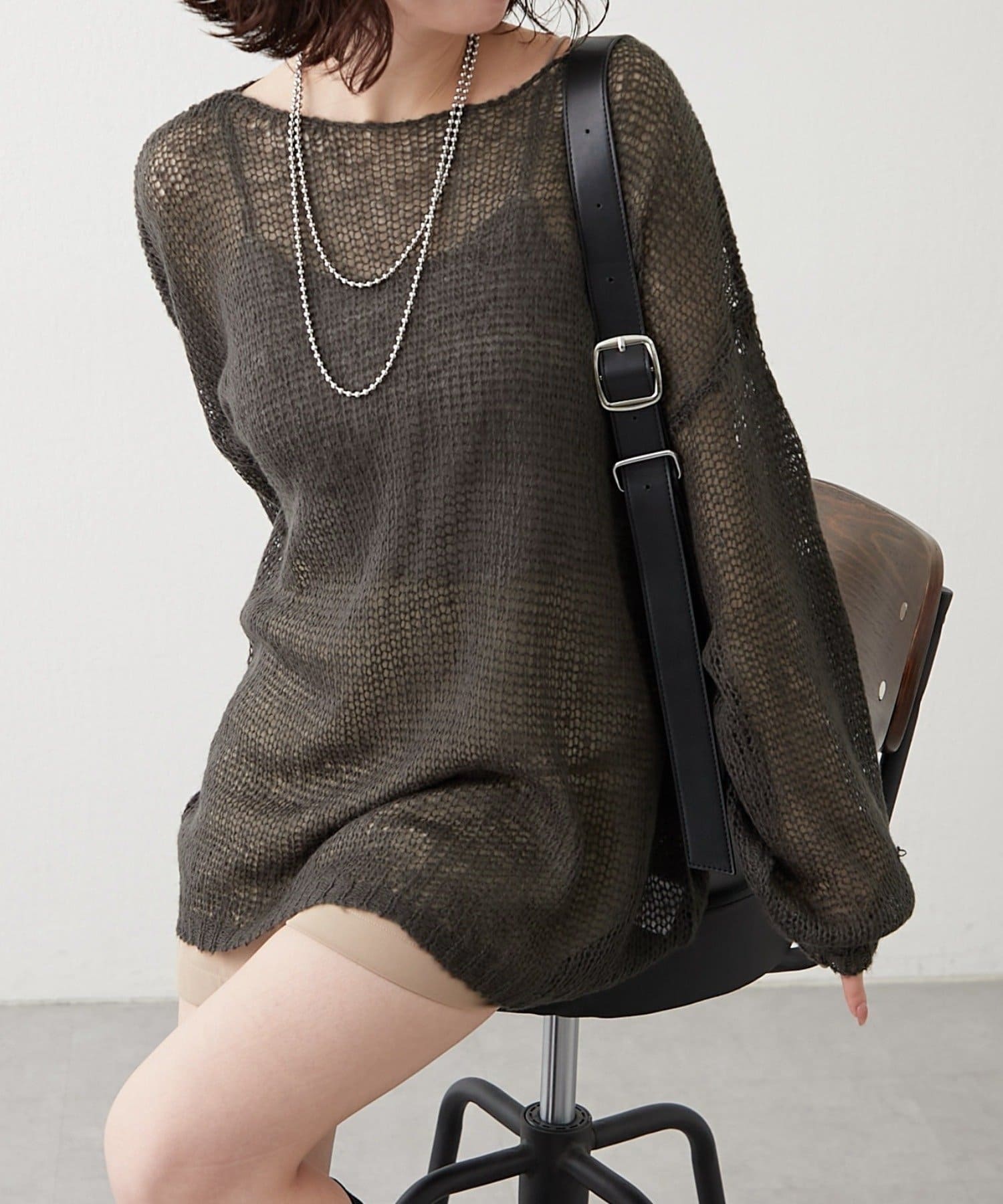 NICE CLAUP / OLIVE des OLIVE OUTLET(ナイスクラップ  / オリーブ デ オリーブ アウトレット) 【RMAF】ローゲージシアーニットプルオーバー