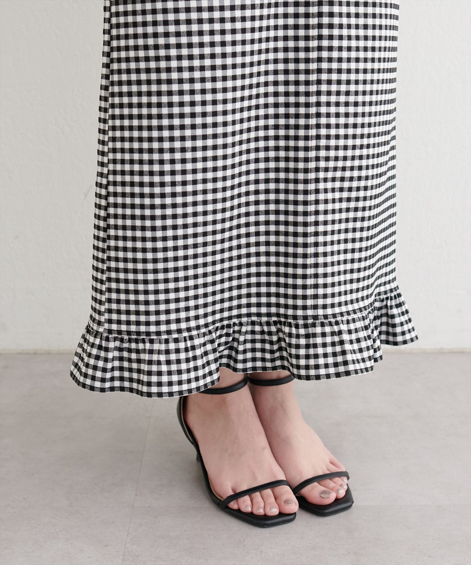 natural couture(ナチュラルクチュール) 裾フリルストレッチナロースカート