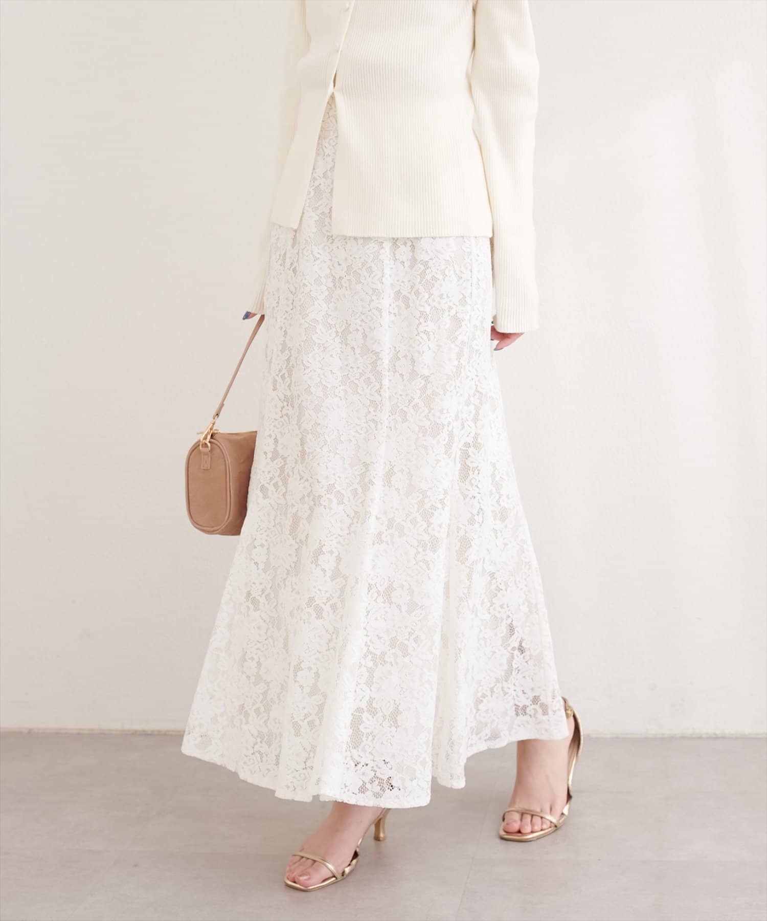 natural couture(ナチュラルクチュール) 着丈変えられるレースマーメイドスカート