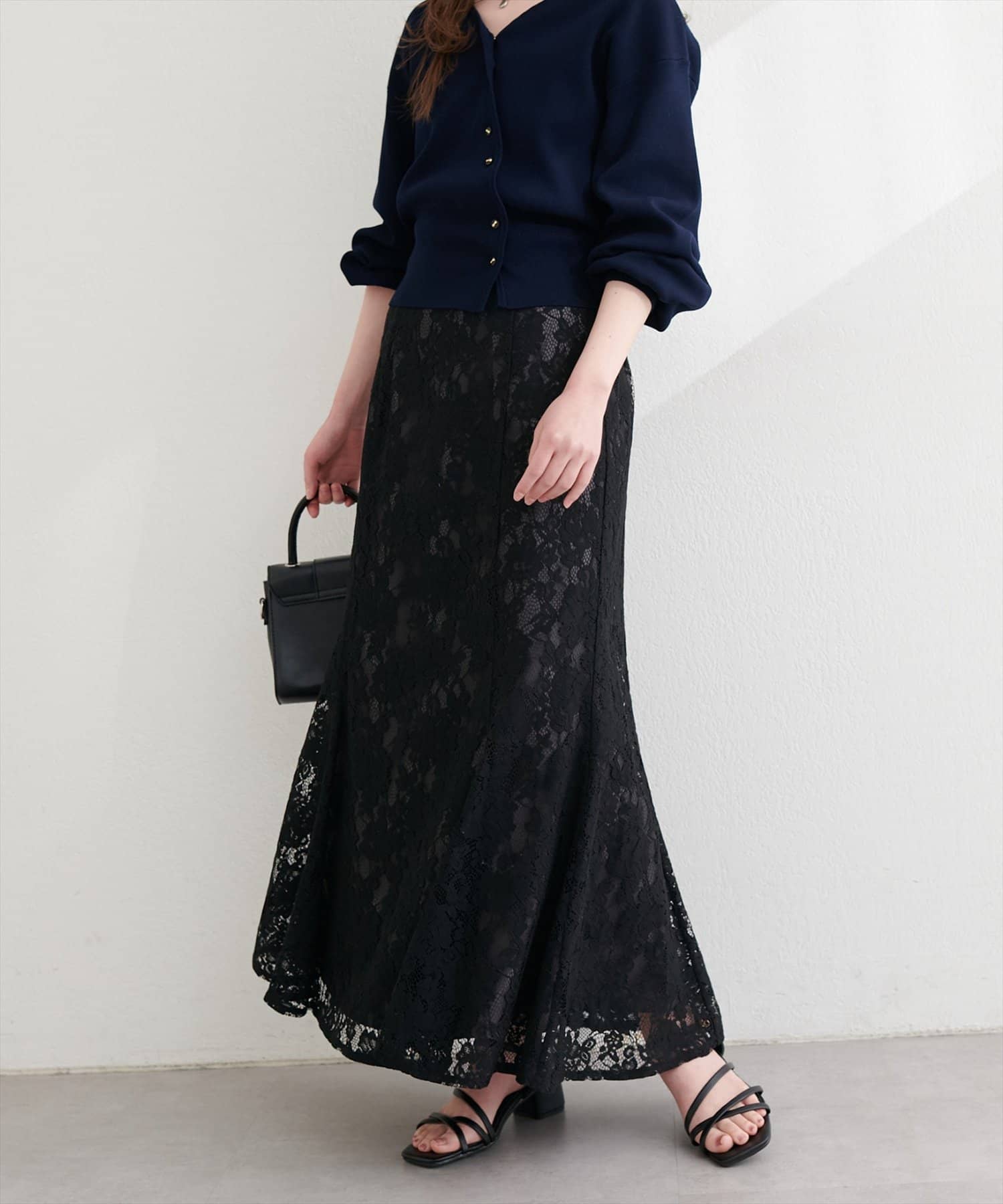 natural couture(ナチュラルクチュール) 着丈変えられるレースマーメイドスカート