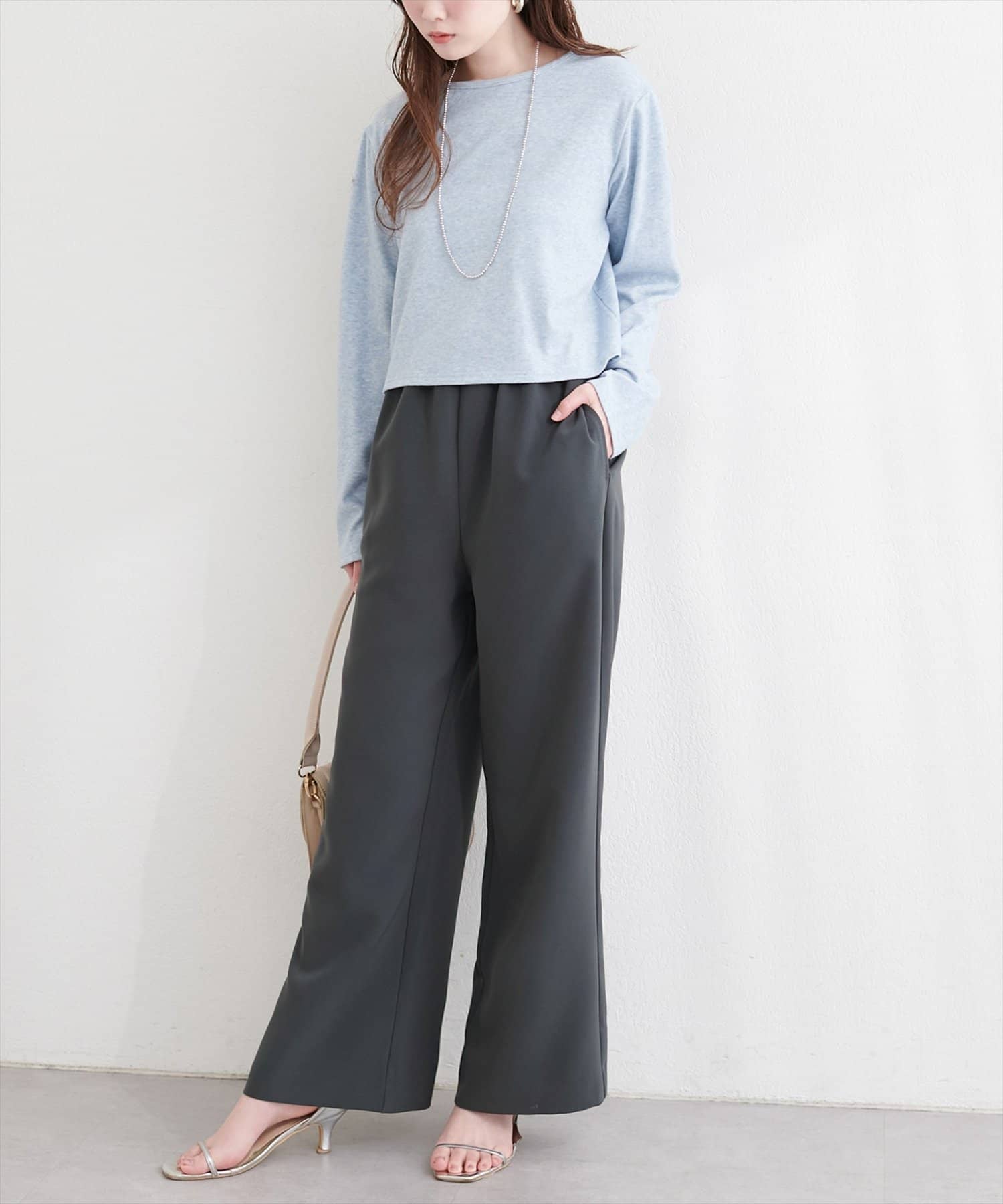 natural couture(ナチュラルクチュール) とろみイージーパンツ