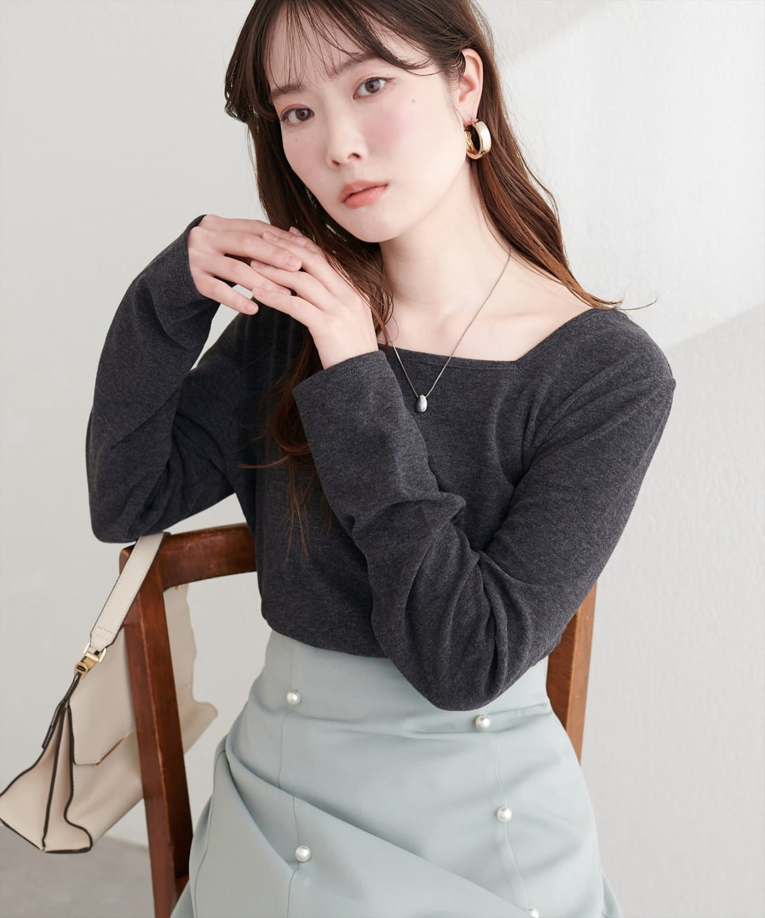 natural couture(ナチュラルクチュール) 起毛フラッフィー２WAYプルオーバー