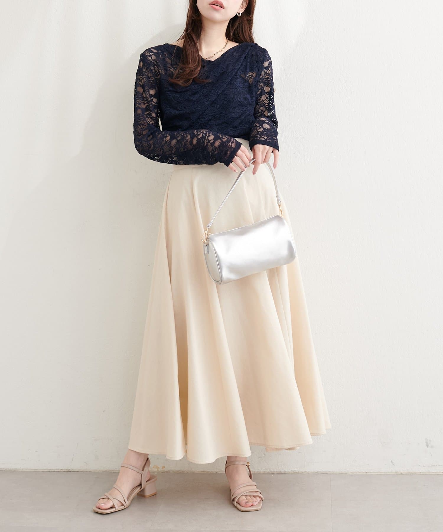 natural couture(ナチュラルクチュール) ドレープレースプルオーバー