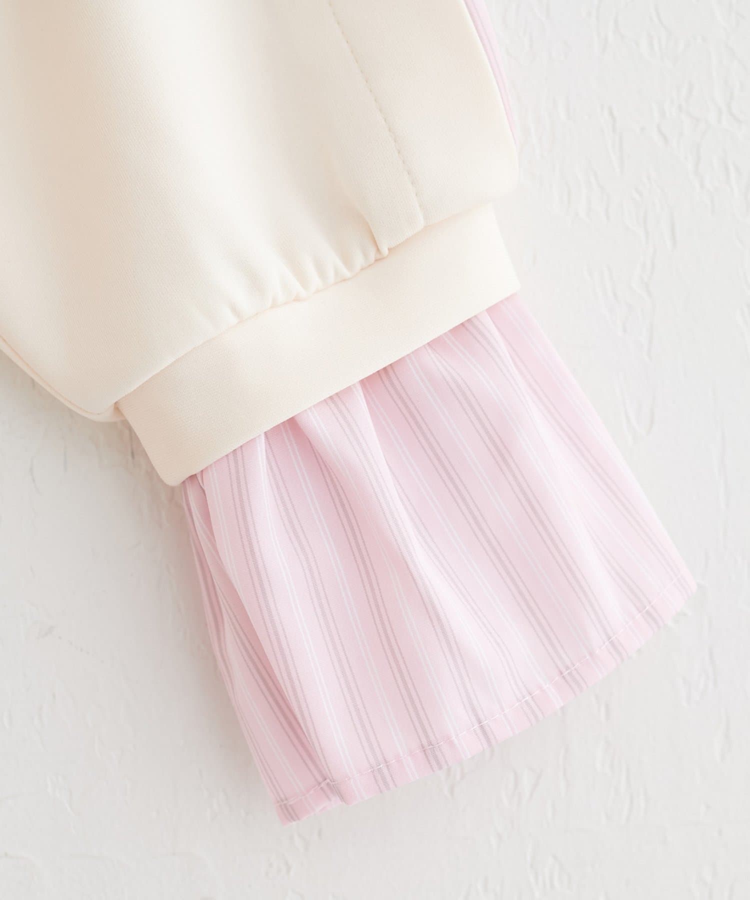 natural couture(ナチュラルクチュール) 〈ちょっちゃん企画〉きれいめポンチ×ストライプワンピース