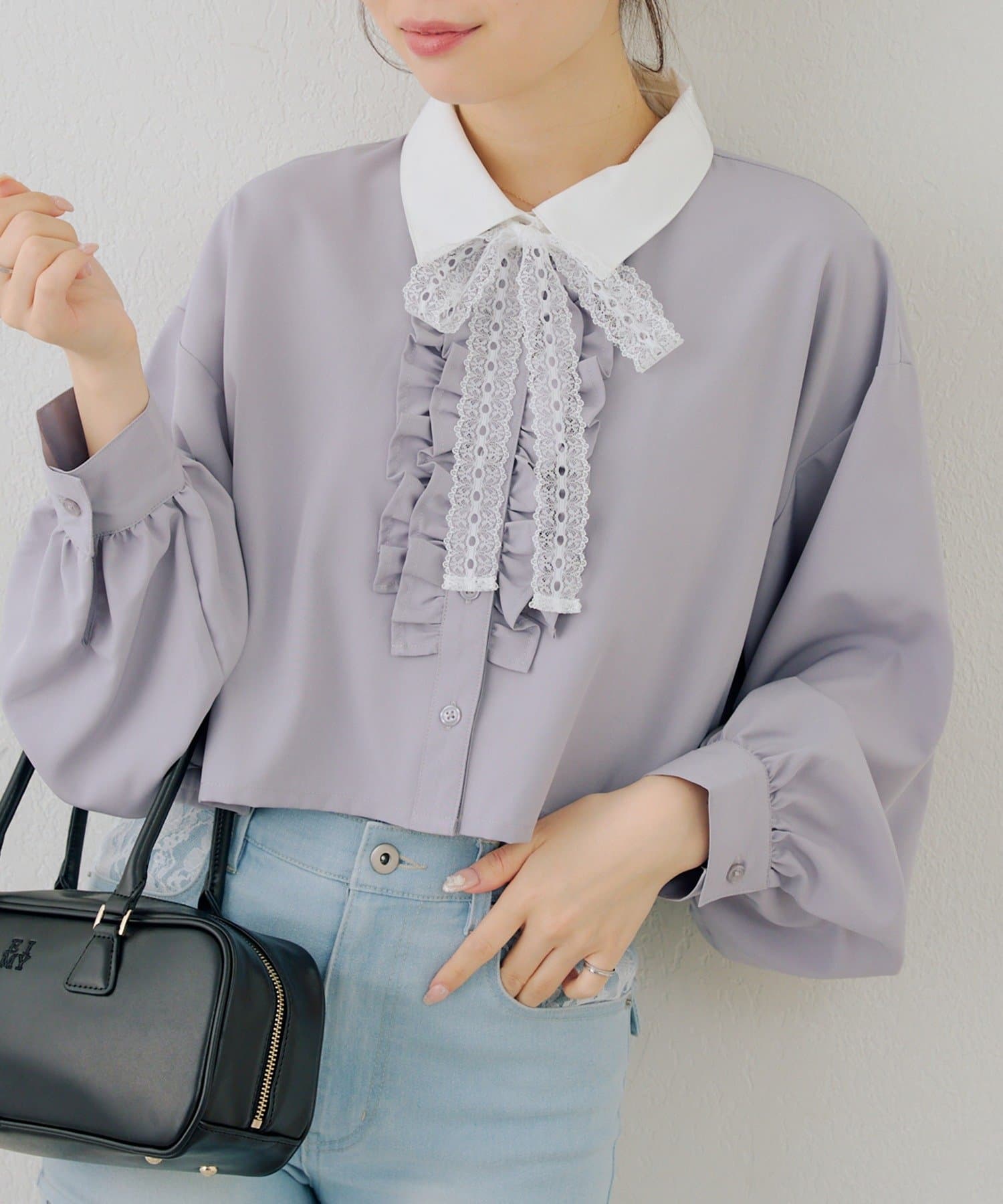 NICE CLAUP / OLIVE des OLIVE OUTLET(ナイスクラップ  / オリーブ デ オリーブ アウトレット) 【RMAF】フリルブラウス