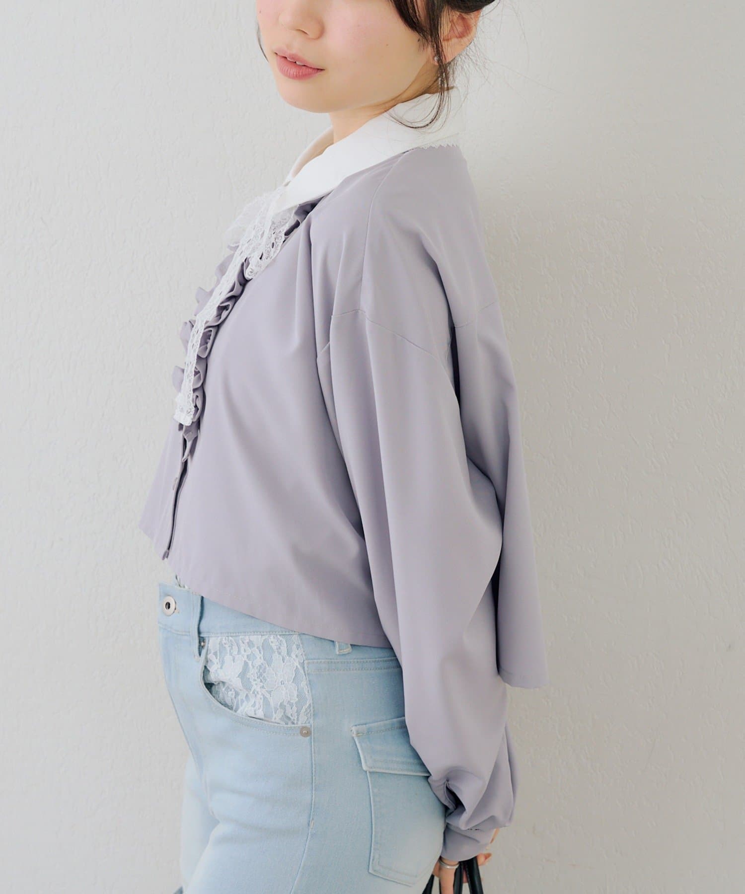 NICE CLAUP / OLIVE des OLIVE OUTLET(ナイスクラップ  / オリーブ デ オリーブ アウトレット) 【RMAF】フリルブラウス