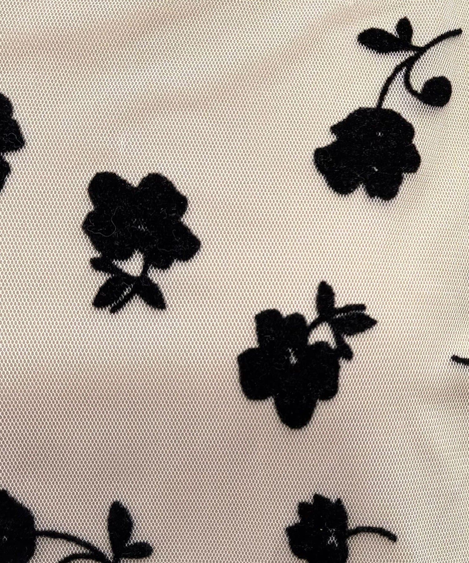 CAPRICIEUX LE'MAGE(カプリシュレマージュ) 【オケージョン/サイズ展開あり】フロッキーパフワンピース