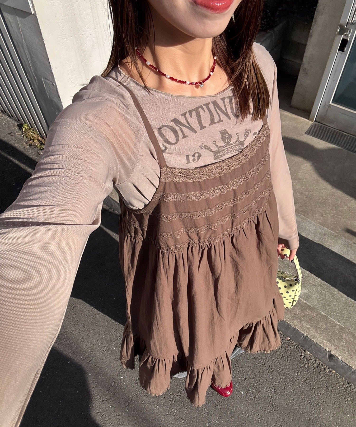 CIAOPANIC(チャオパニック) レーステープコットンチュニックキャミワンピース