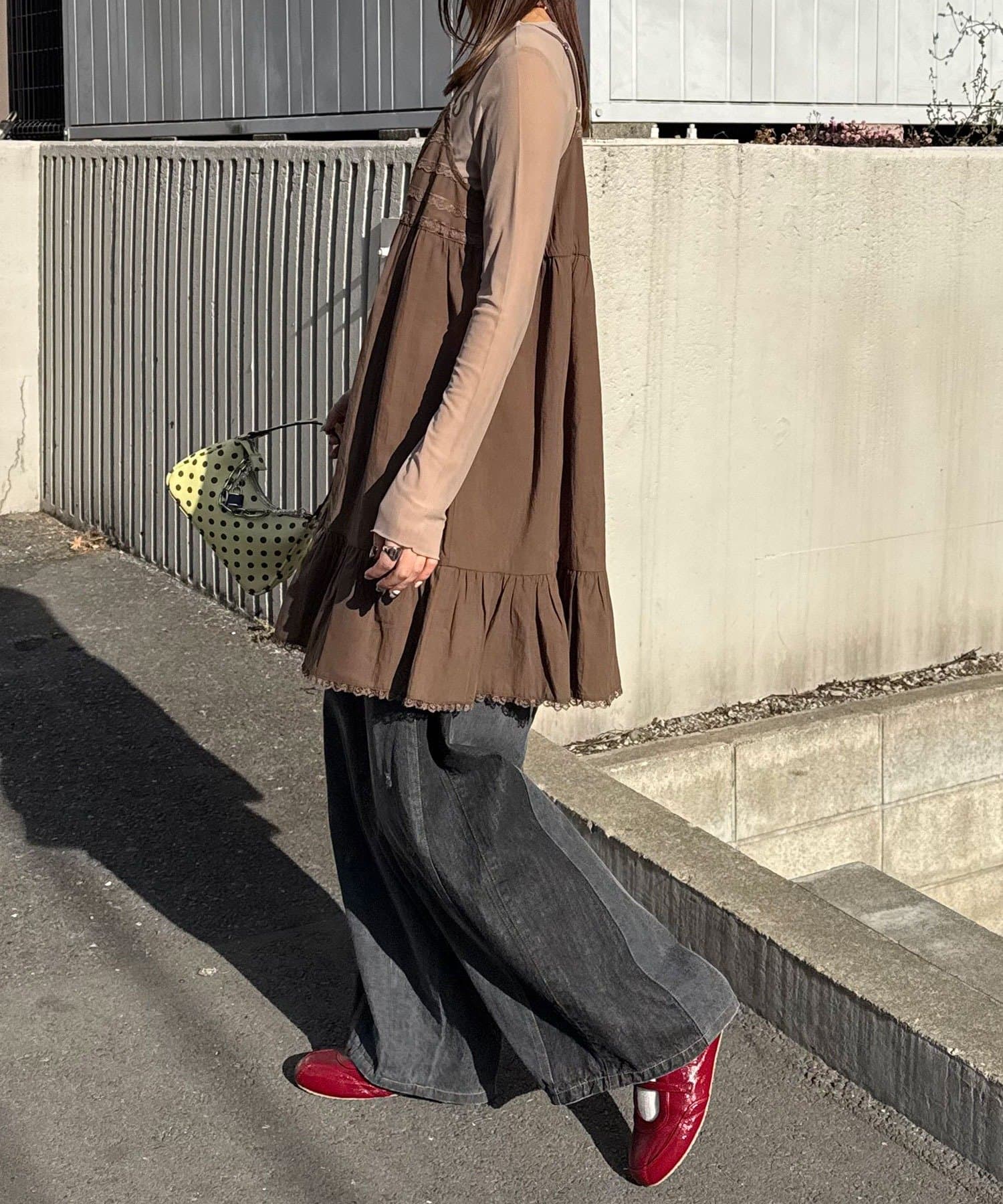 CIAOPANIC(チャオパニック) レーステープコットンチュニックキャミワンピース