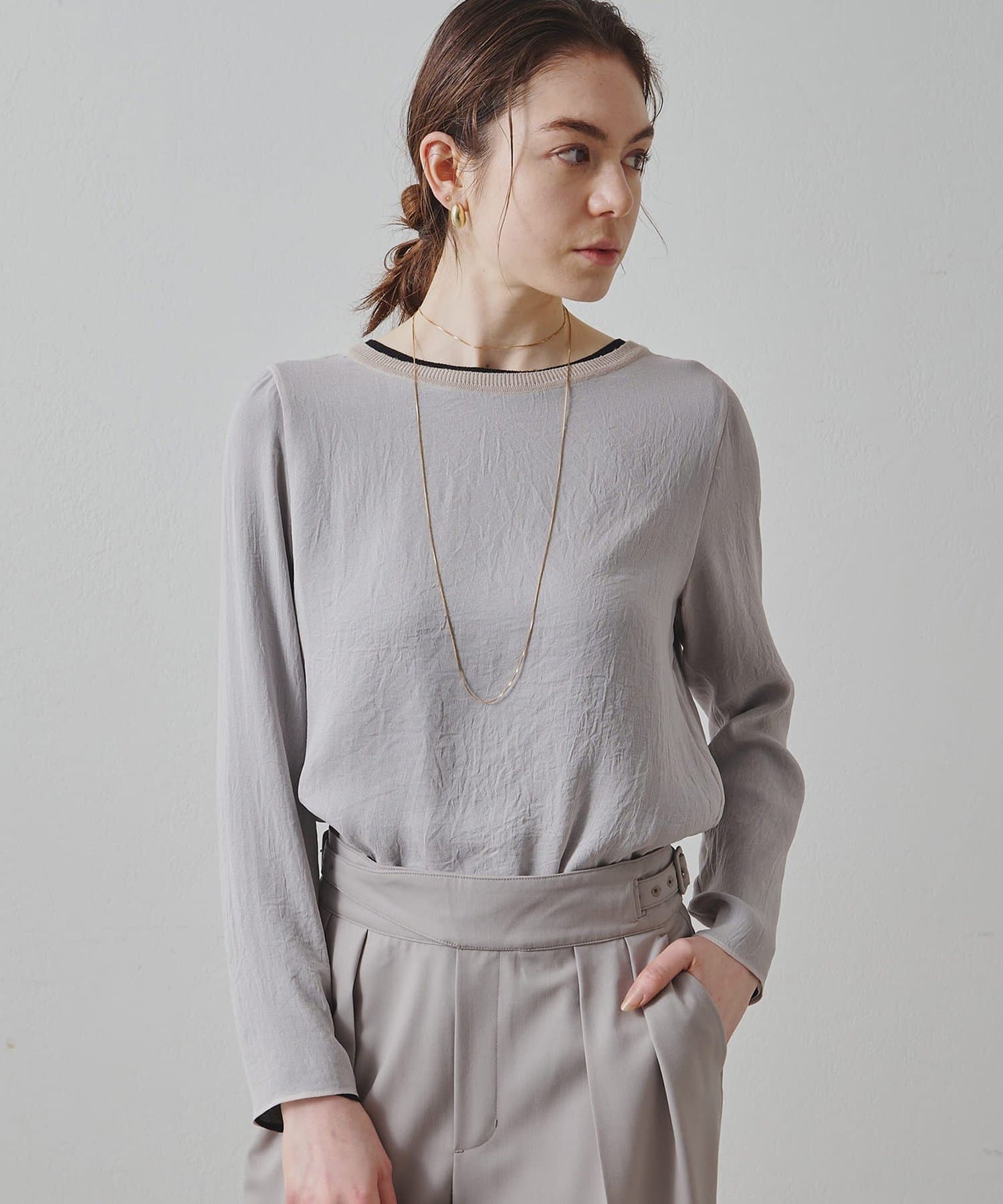 Whim Gazette(ウィム ガゼット) 【Drawing Numbers】トリアセポリシースルーブラウス