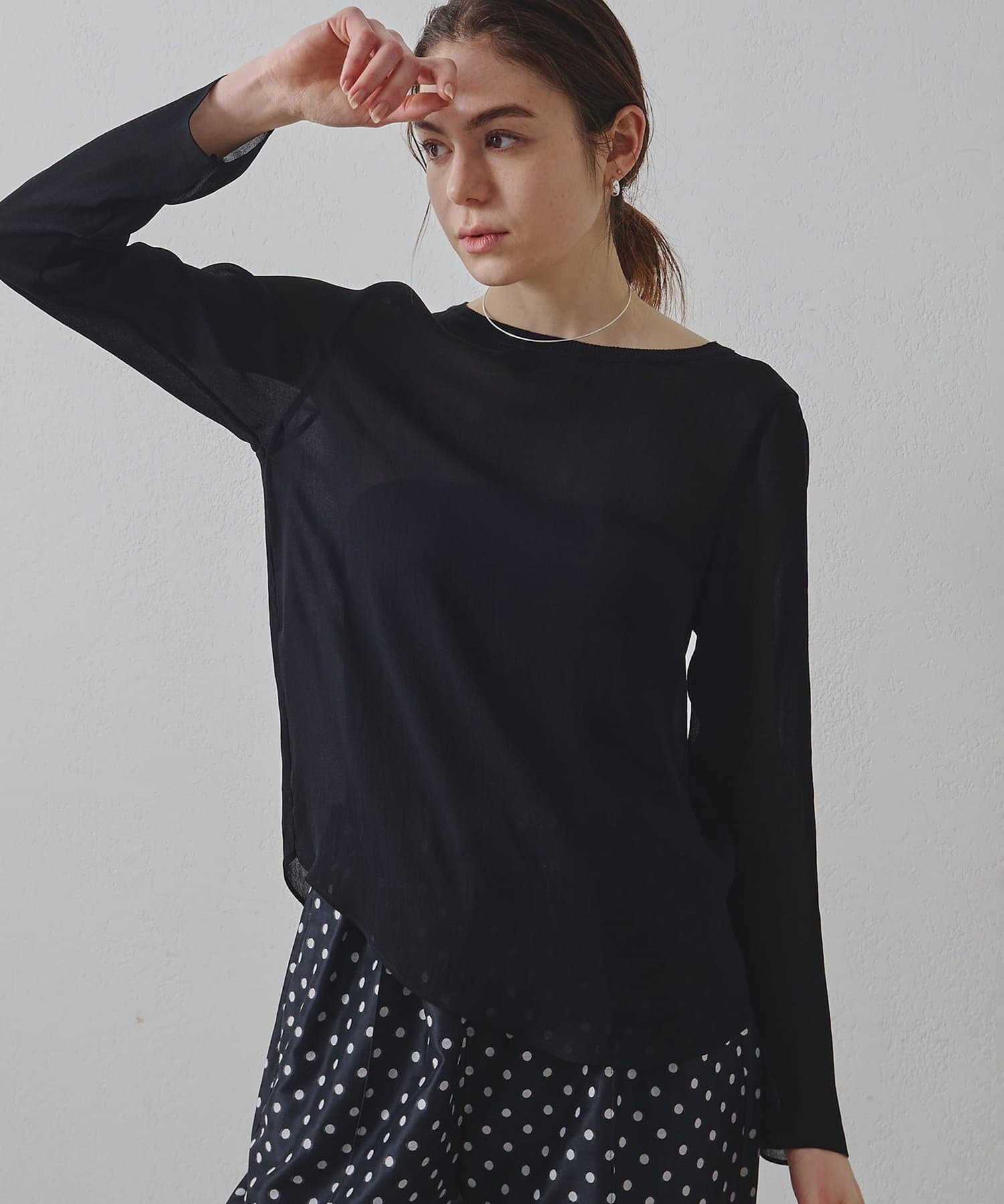 Whim Gazette(ウィム ガゼット) 【Drawing Numbers】トリアセポリシースルーブラウス