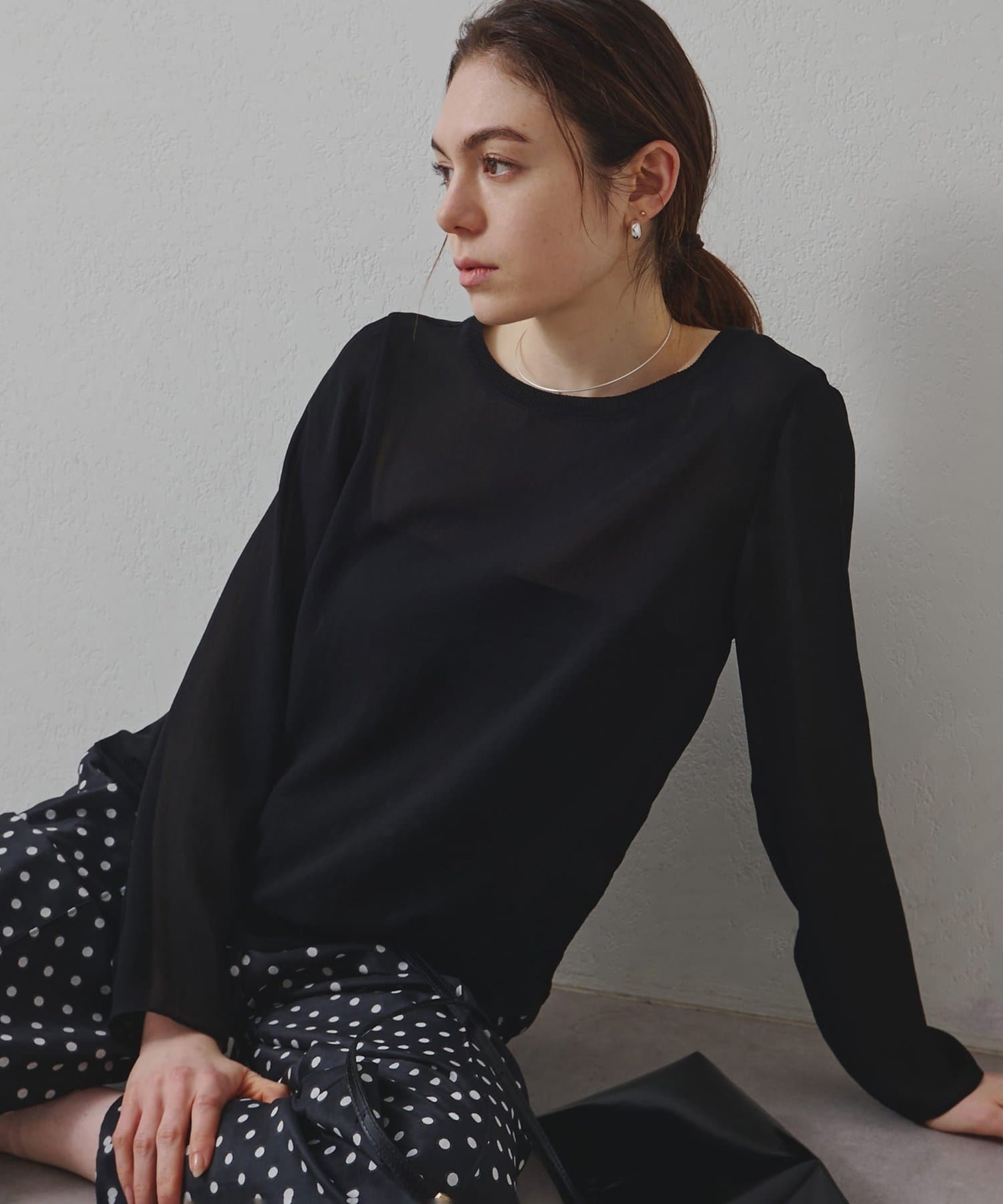 Whim Gazette(ウィム ガゼット) 【Drawing Numbers】トリアセポリシースルーブラウス