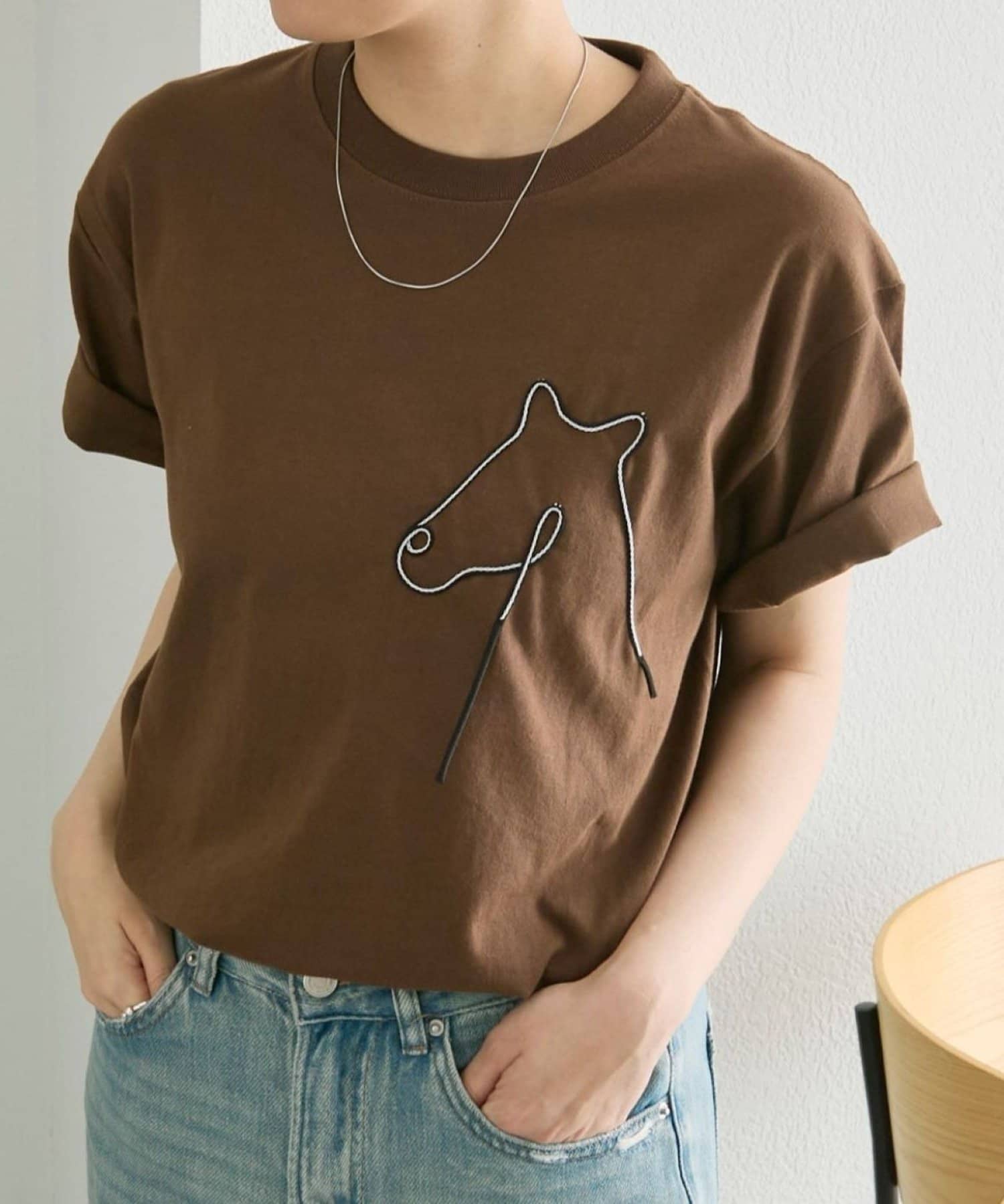 ear PAPILLONNER(イア パピヨネ) 《綿100％》アニマルコードTシャツ【SUM1 STYLE(スミスタイル)】