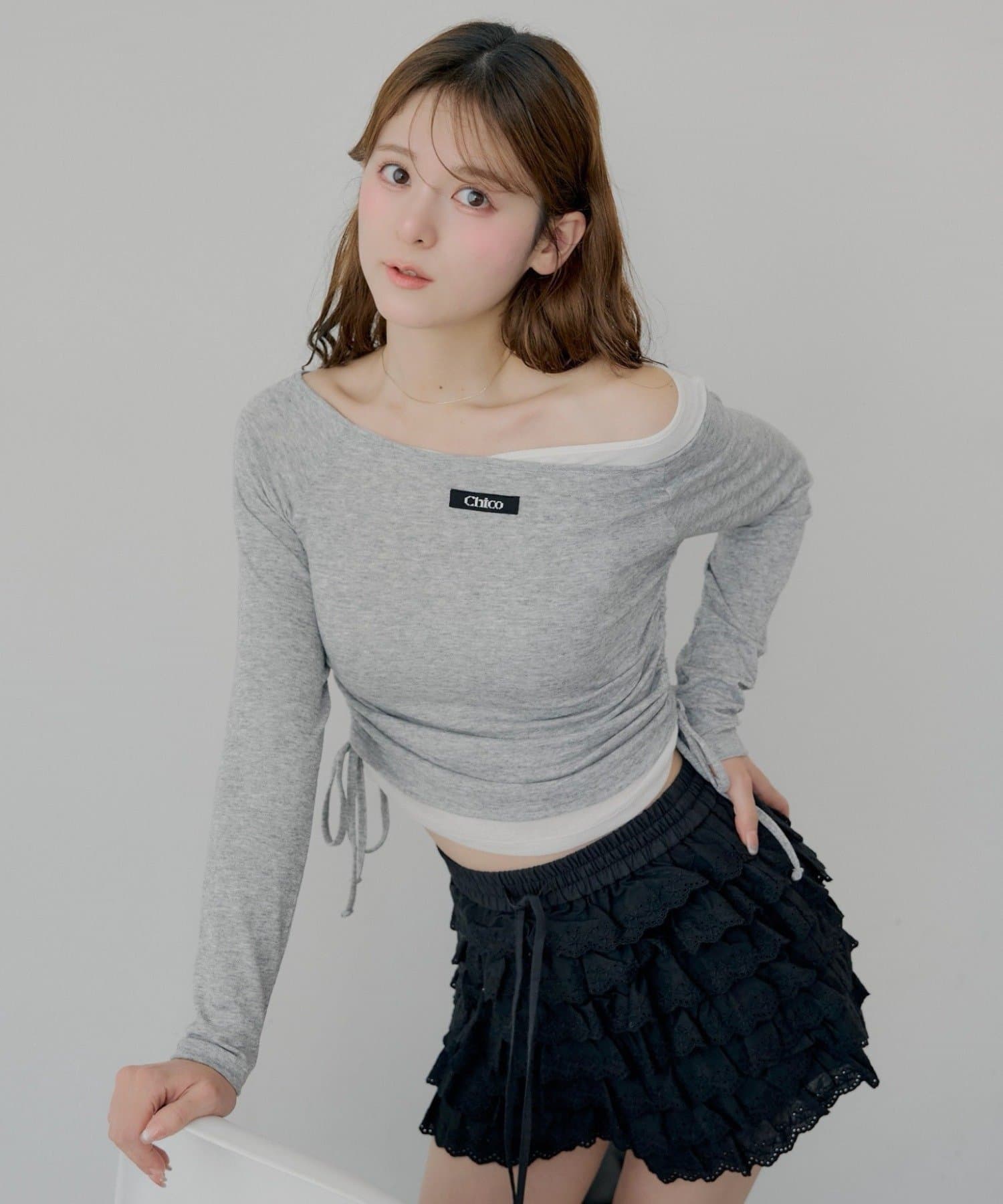 Chico(チコ) ワンショルレイヤードTシャツ