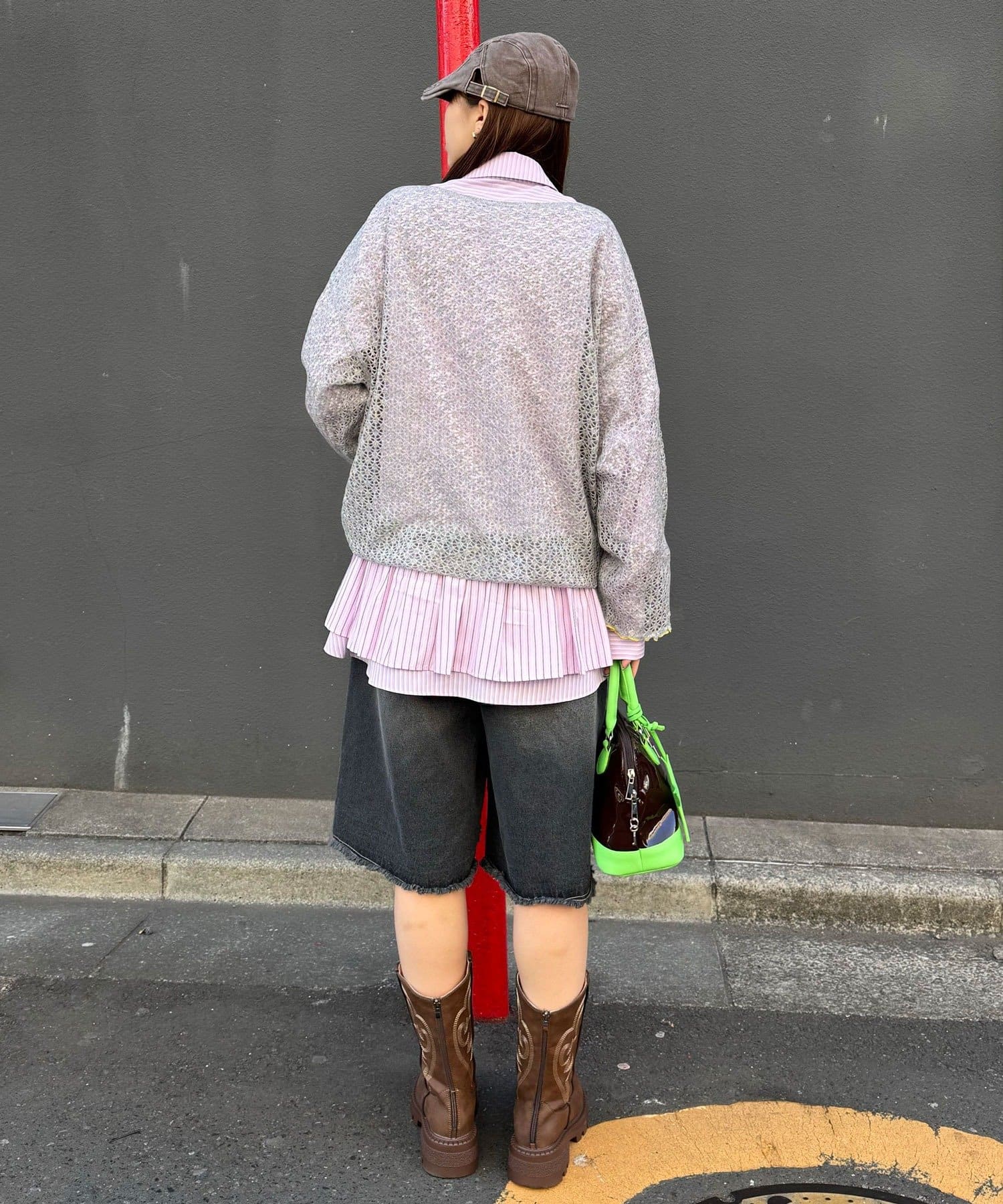 CIAOPANIC(チャオパニック) 透かし編みルーズニットプルオーバー