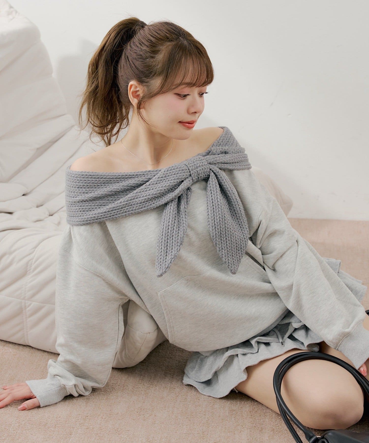 Chico(チコ) オフショルリボンスウェット