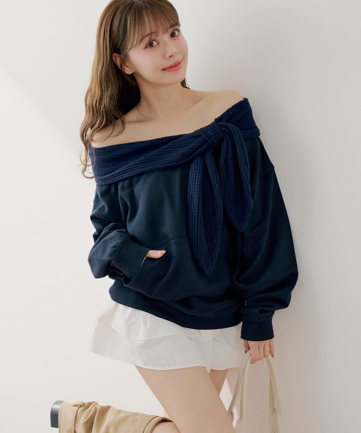 Chico(チコ) オフショルリボンスウェット