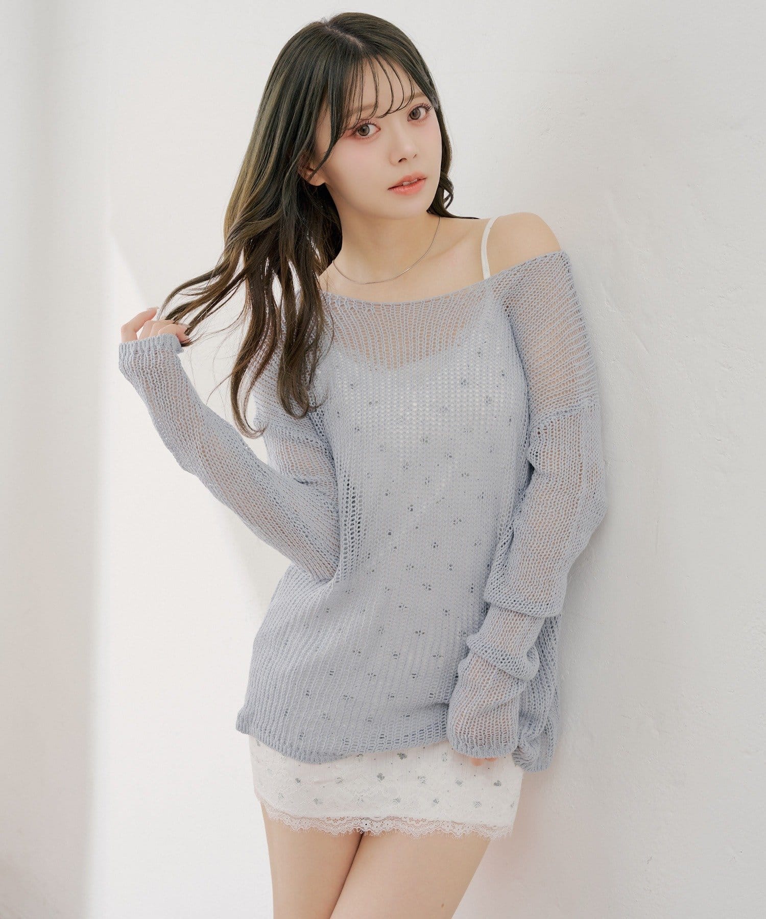 Chico(チコ) 花柄キャミワンピース+ルーズニットセット