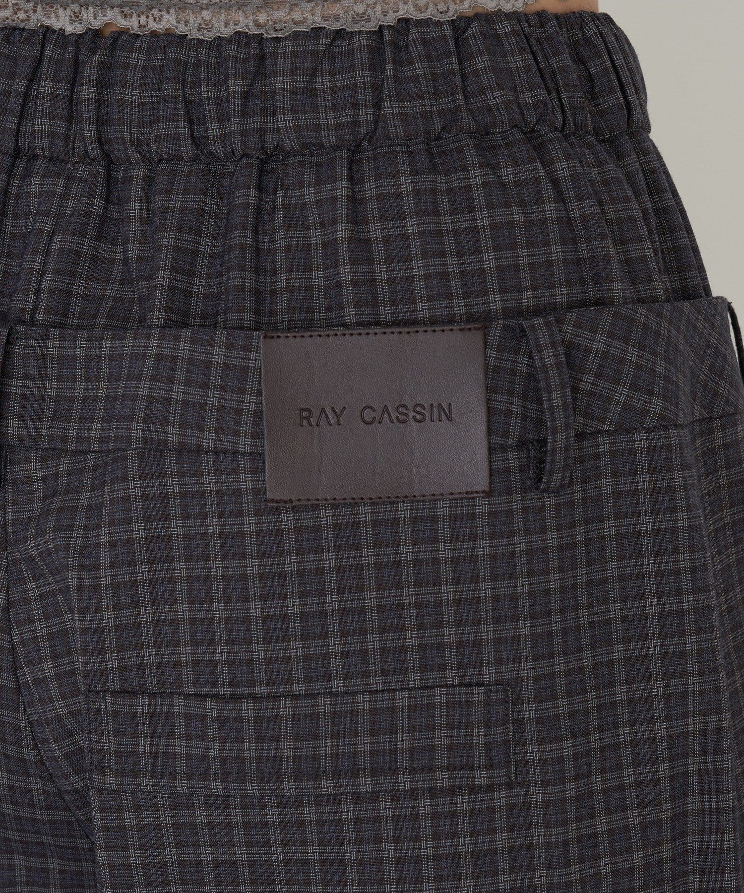 RAY CASSIN(レイカズン) 【SET UPで着られる！】ウエストレイヤードイージーチェックパンツ