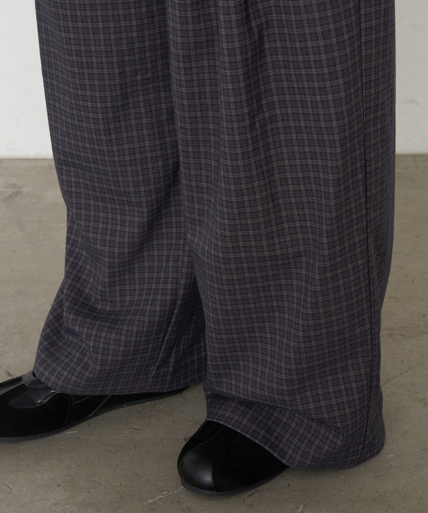 RAY CASSIN(レイカズン) 【SET UPで着られる！】ウエストレイヤードイージーチェックパンツ