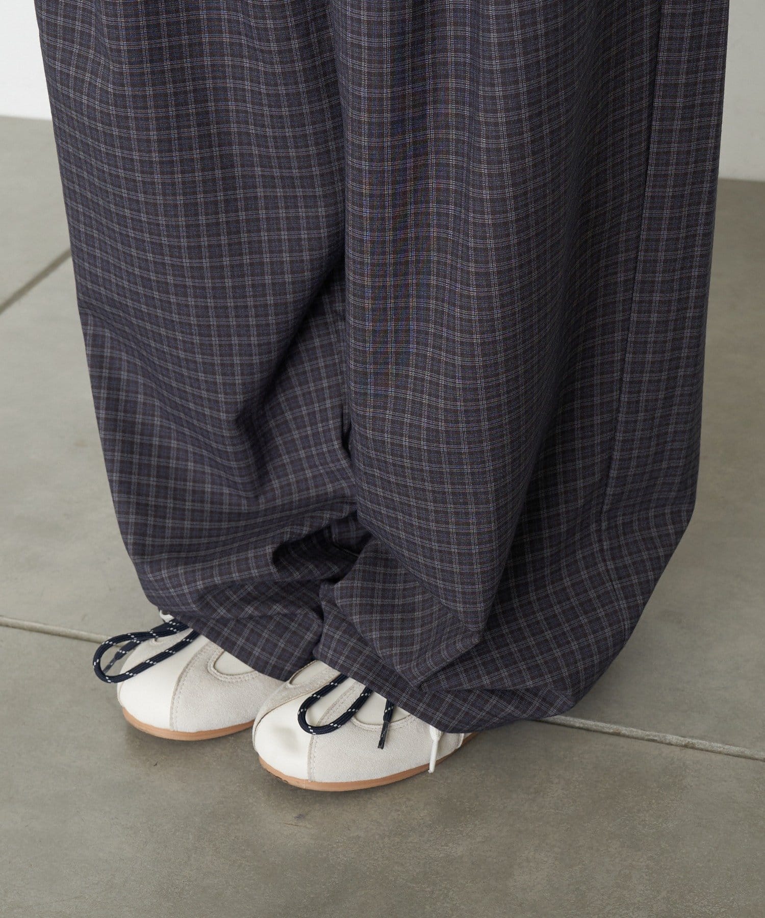 RAY CASSIN(レイカズン) 【セットアップで着られる】ウエストレイヤードイージーチェックパンツ