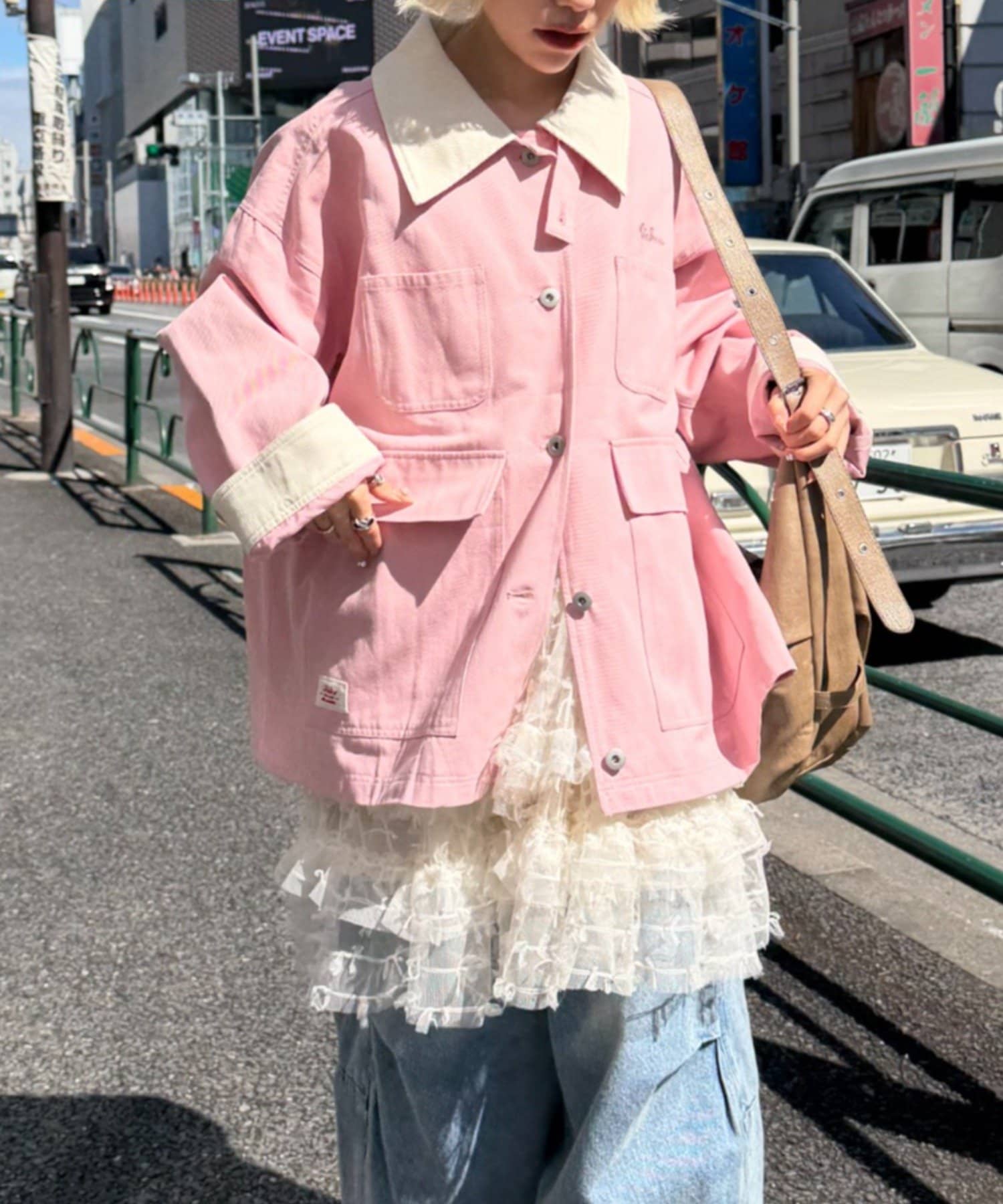 w closet(ダブルクローゼット) 配色カバーオール