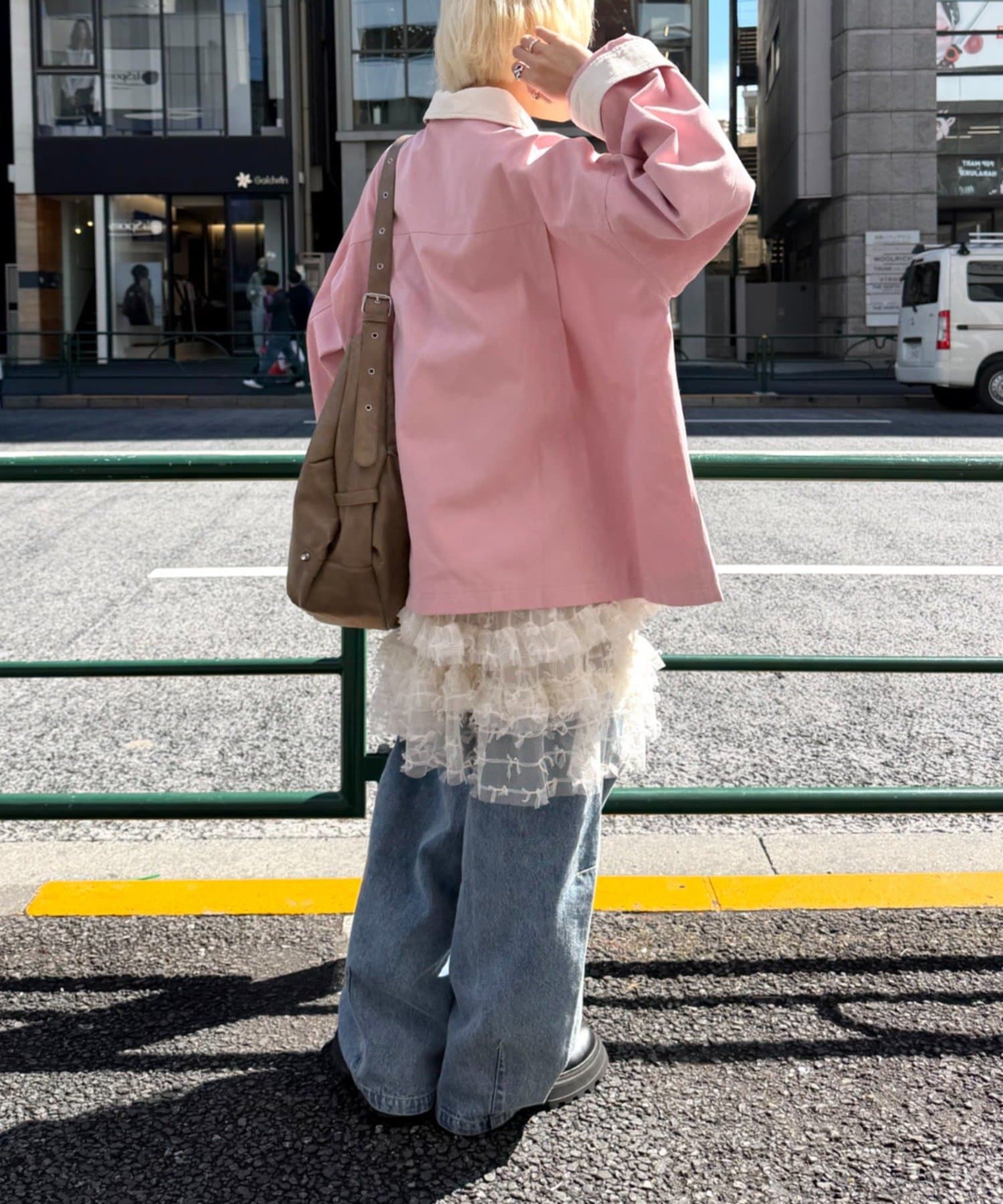 w closet(ダブルクローゼット) 配色カバーオール