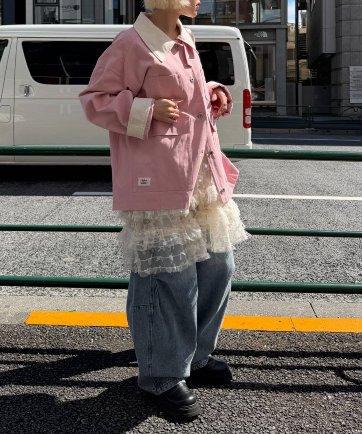 w closet(ダブルクローゼット) 配色カバーオール