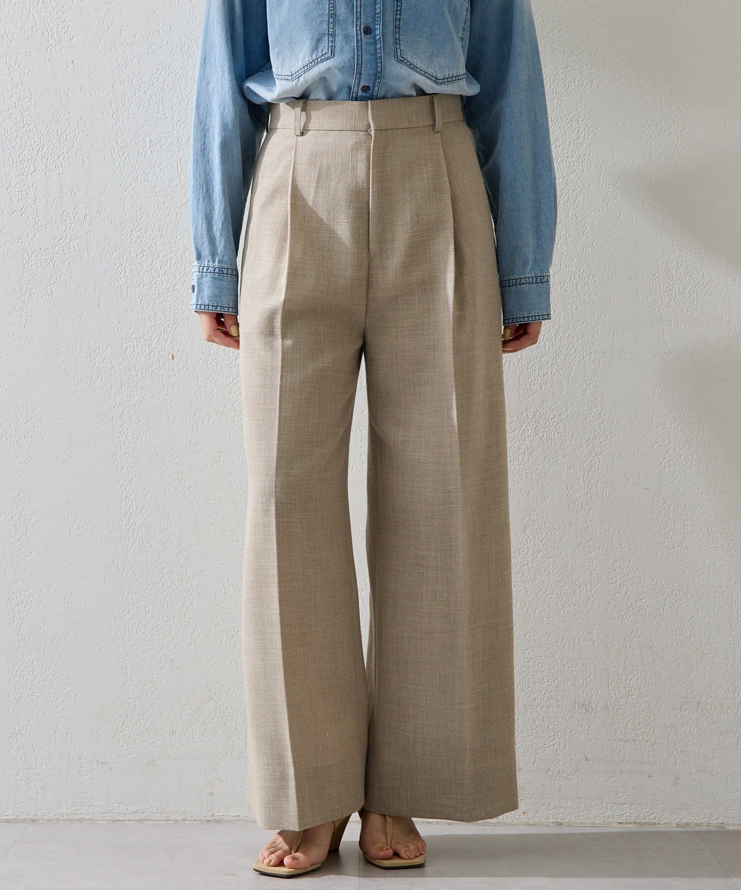 Whim Gazette(ウィム ガゼット) リネンライクワイドパンツ