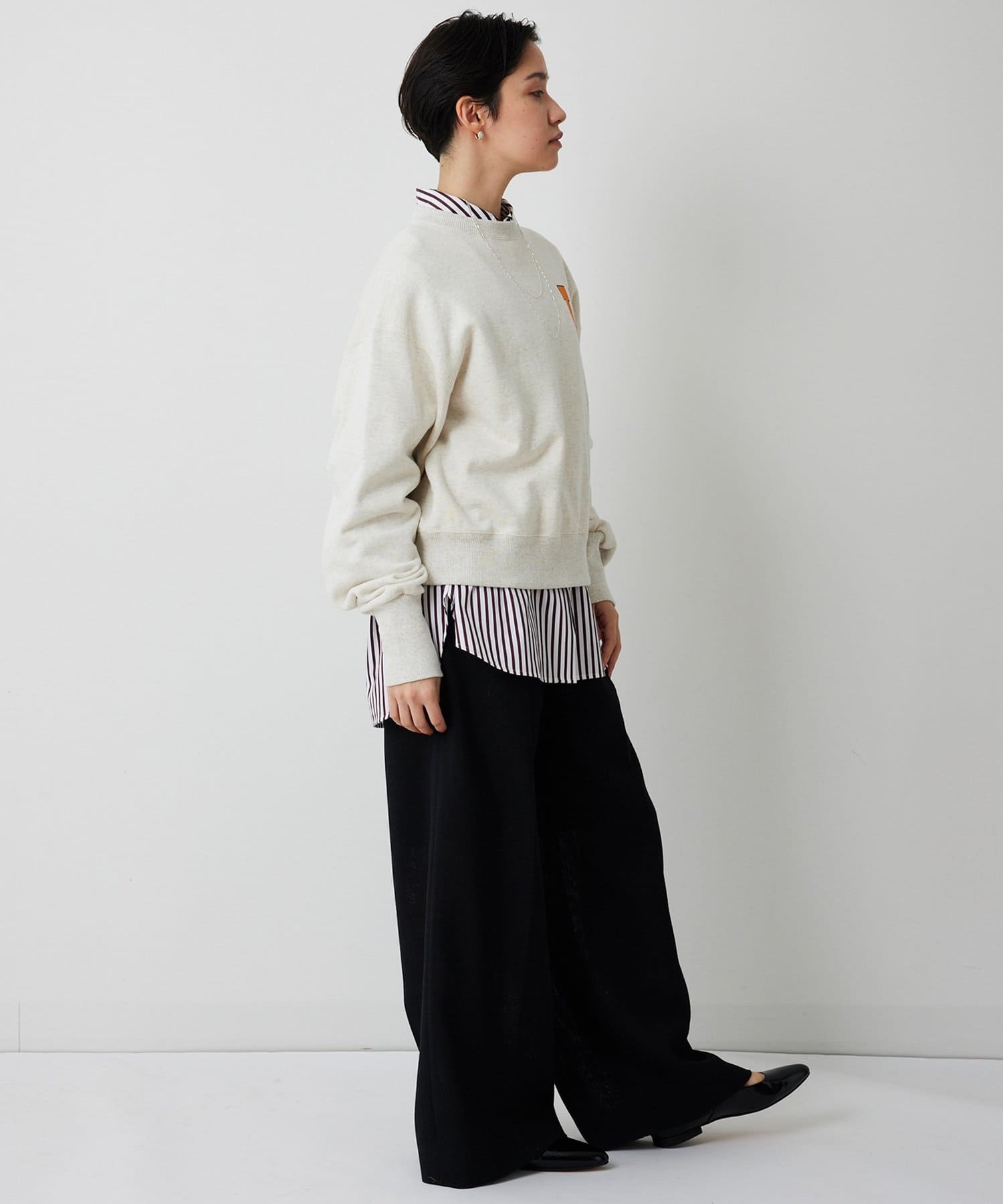 Whim Gazette(ウィム ガゼット) リネンライクワイドパンツ