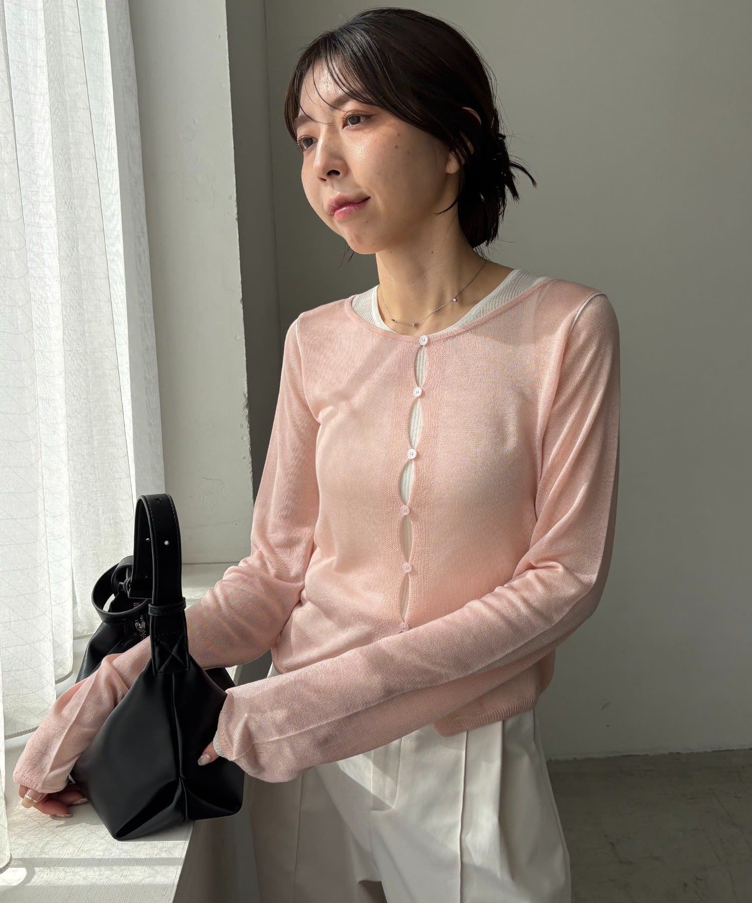 CAPRICIEUX LE'MAGE(カプリシュレマージュ) タンクSETアームラインカーディガン